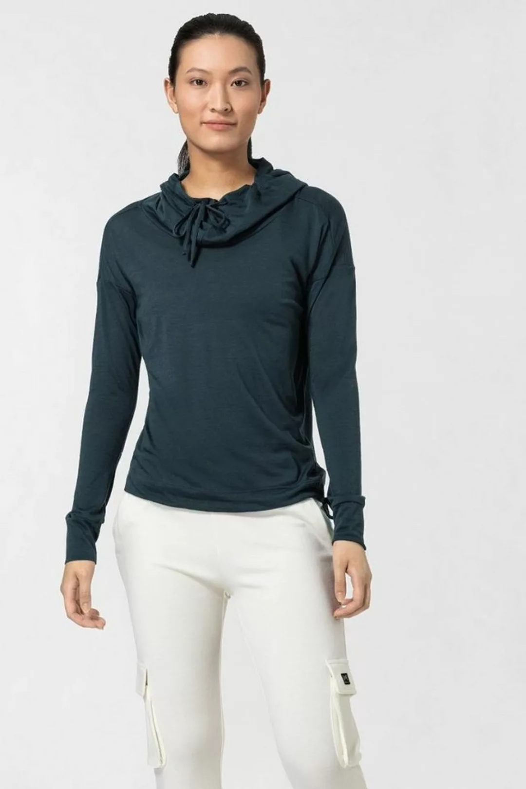 SUPER.NATURAL Hoodie für Damen aus Merino W FUNNEL HOODIE leichtes Longslee günstig online kaufen