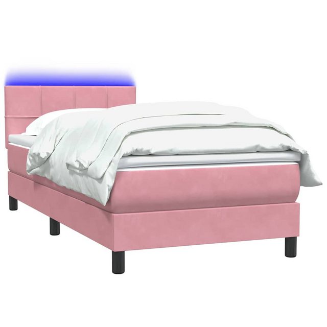 vidaXL Bett Boxspringbett mit Matratze Rosa 100x220 cm Samt günstig online kaufen