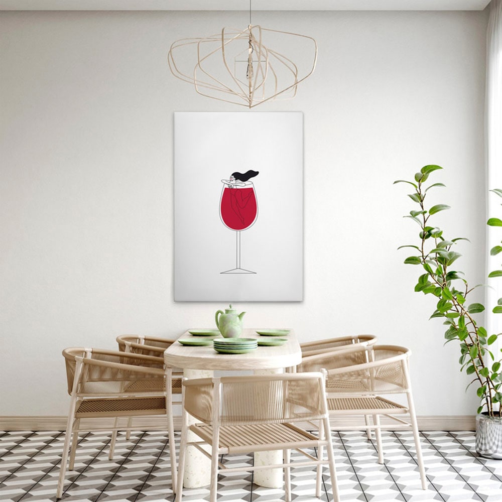 A.S. Création Leinwandbild "Wine Love 3 - Wandbild Schwarz Weiß Rot Keilrah günstig online kaufen