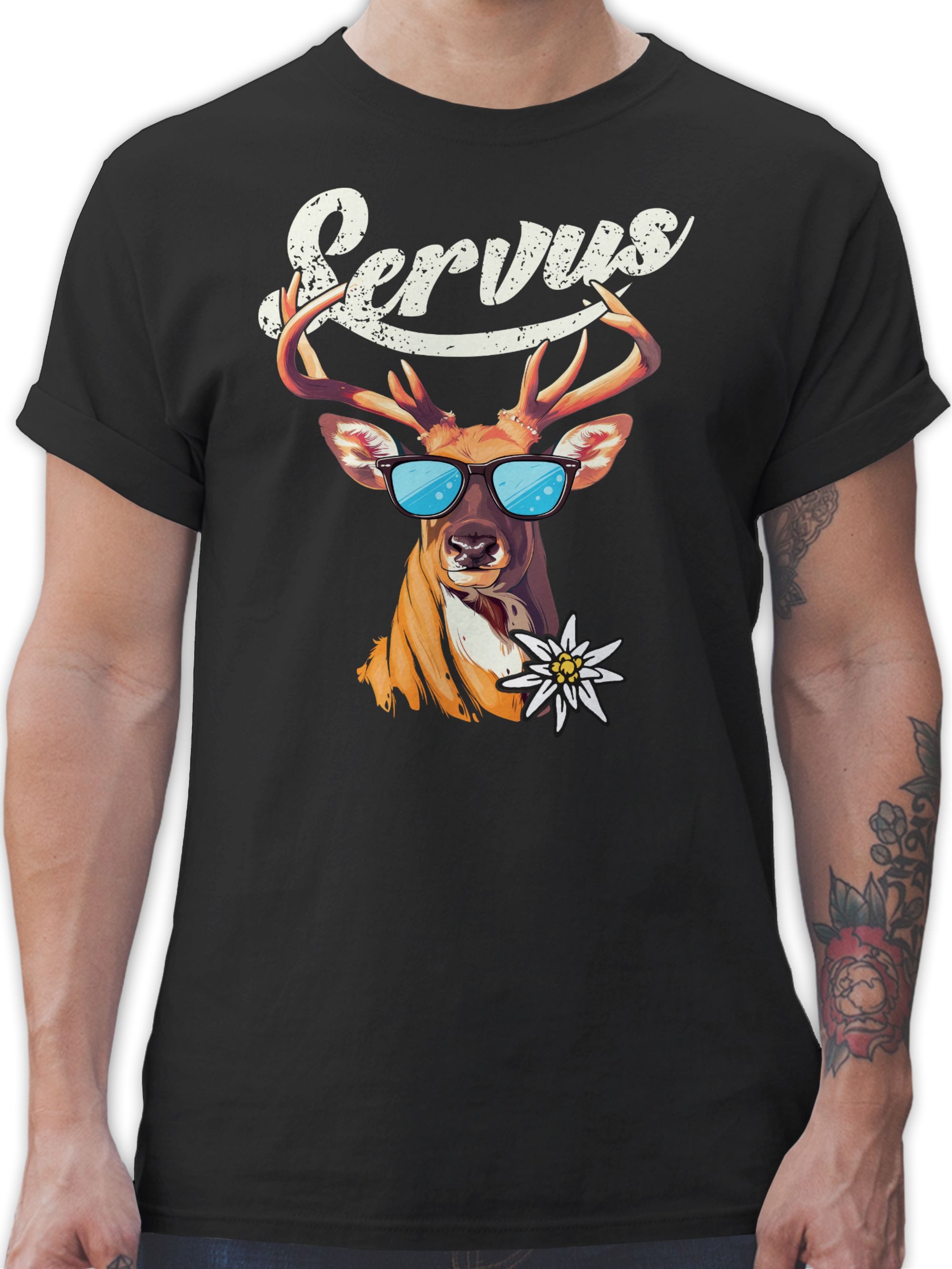 Shirtracer T-Shirt Servus Hirsch Mode für günstig online kaufen