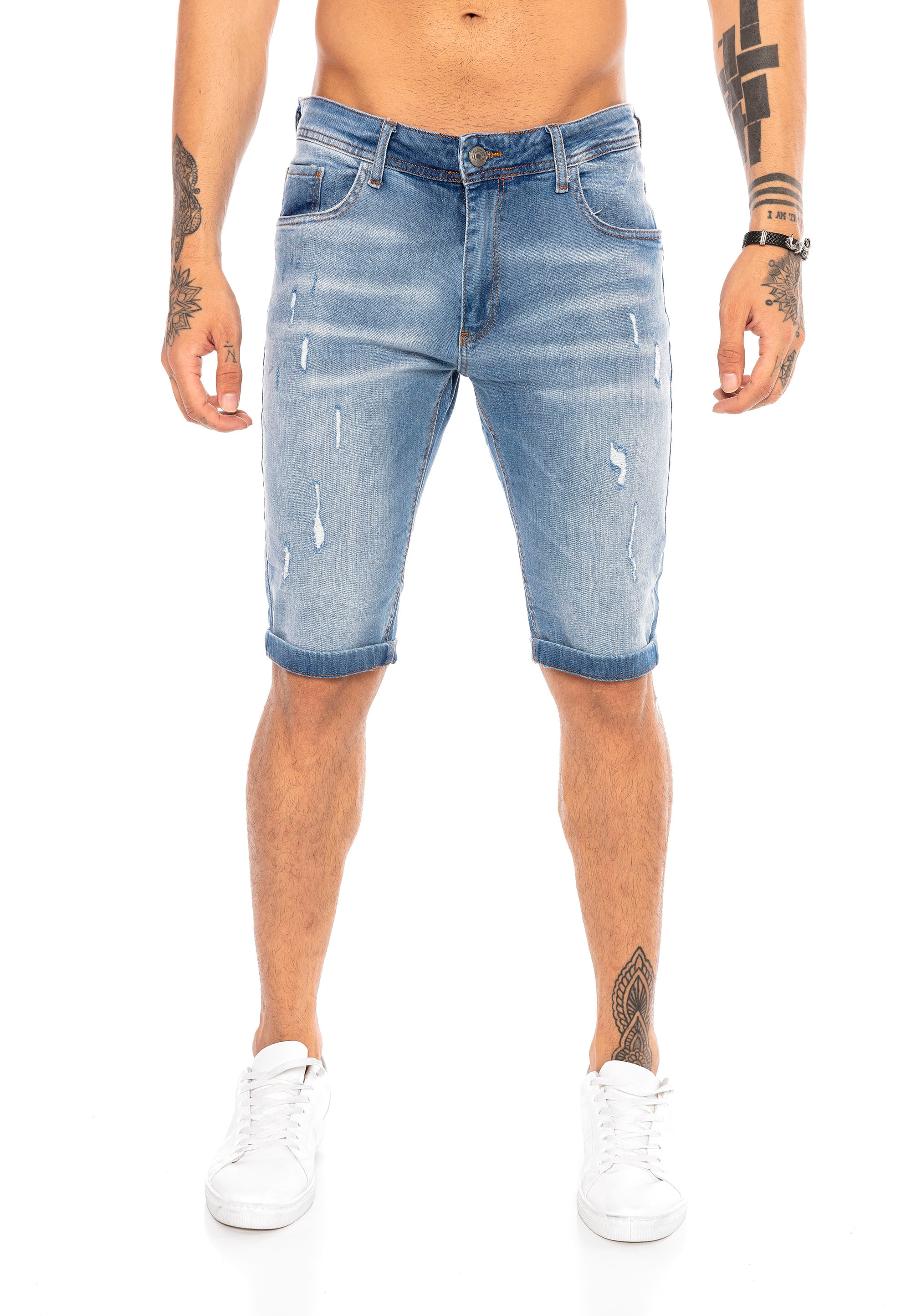 RedBridge Jeansshorts Red Bridge Herren Jeans Shorts Kurze Hose Denim fetzi günstig online kaufen