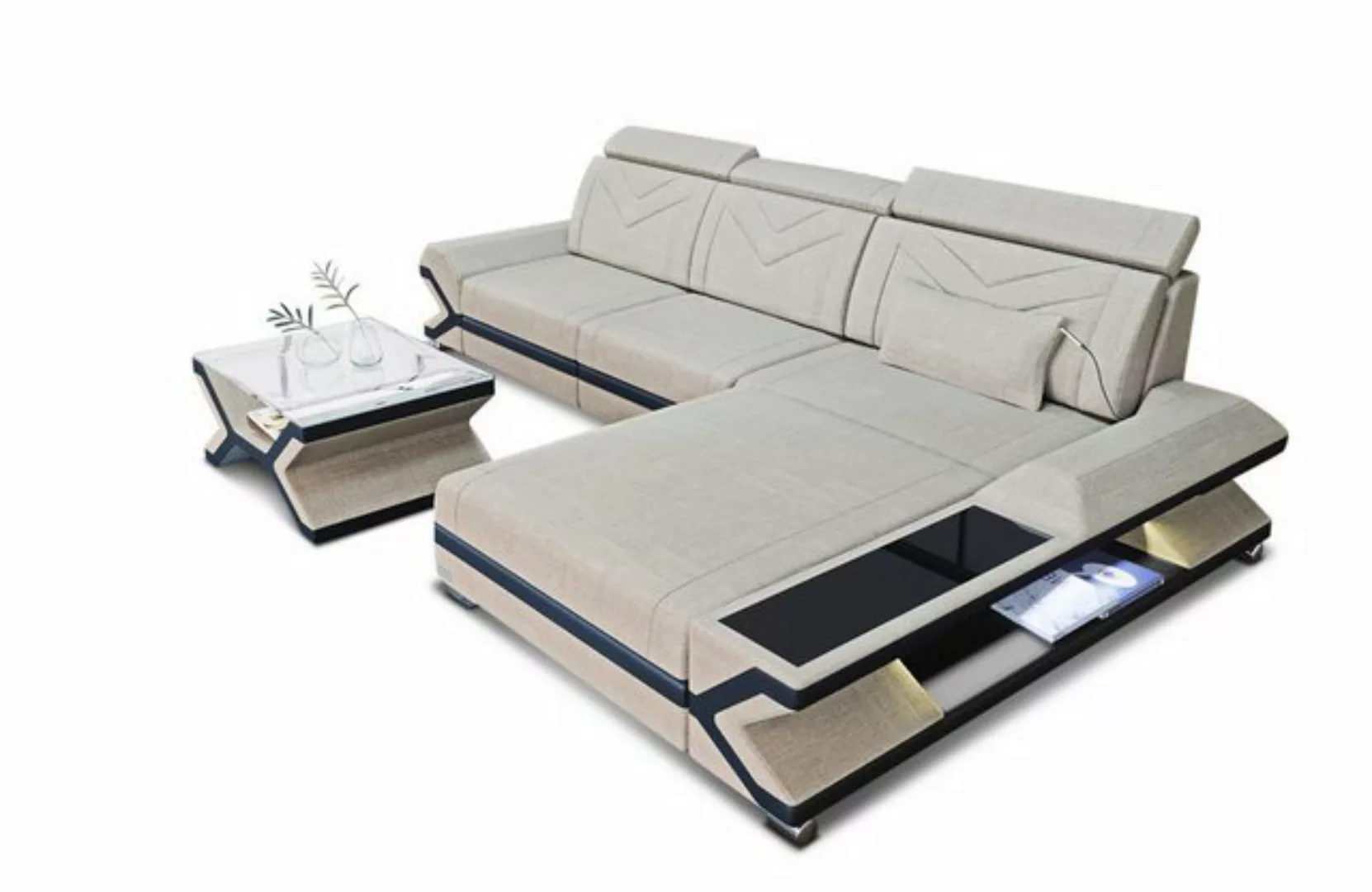 Sofa Dreams Ecksofa Polster Couch Stoffsofa Sofa Napoli L Form Polstersofa, günstig online kaufen