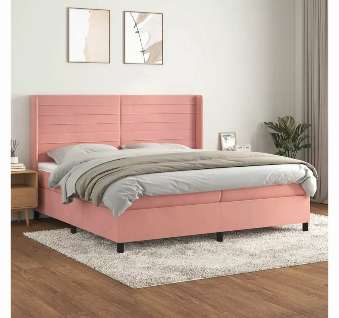 vidaXL Boxspringbett Bett Boxspringbett Samt komplett mit Matratze & Topper günstig online kaufen