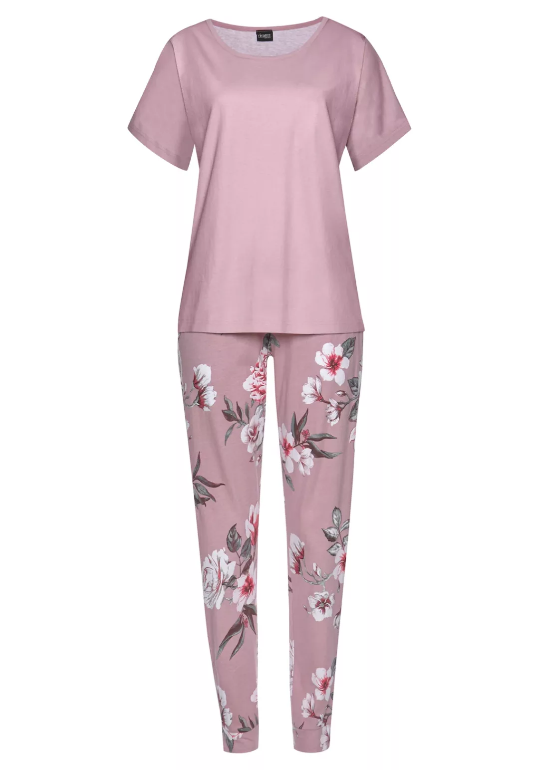 Vivance Dreams Pyjama, (2 tlg.), mit Blumendruck günstig online kaufen