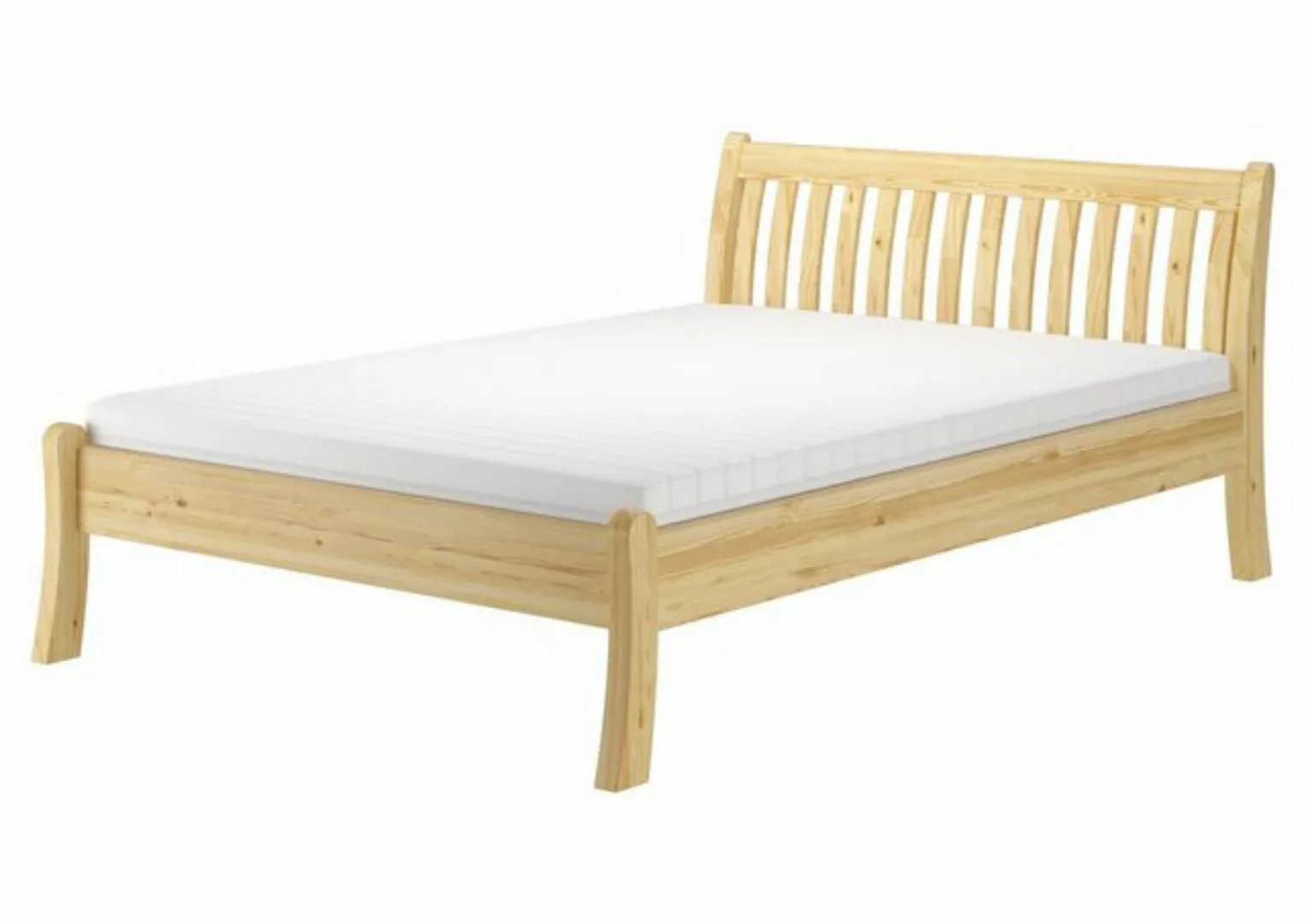 ERST-HOLZ Bett Modernes Kiefer-Doppelbett massiv 160x200 Bauart geschwungen günstig online kaufen