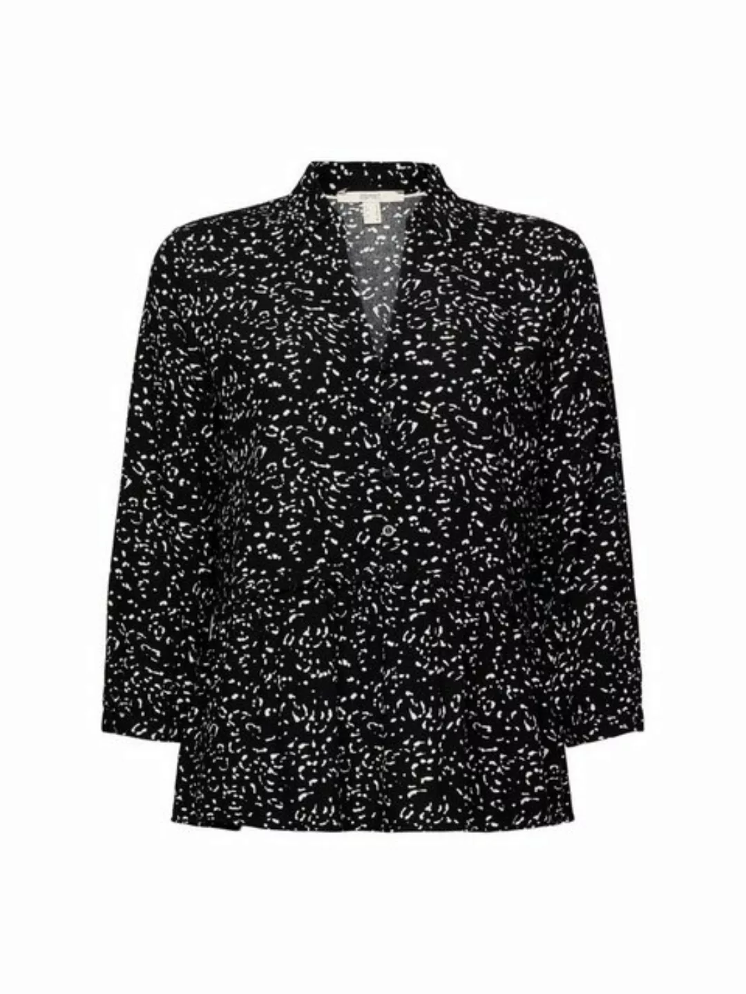 Esprit Langarmbluse Bluse mit Rüschenkante, LENZING™ ECOVERO™ günstig online kaufen