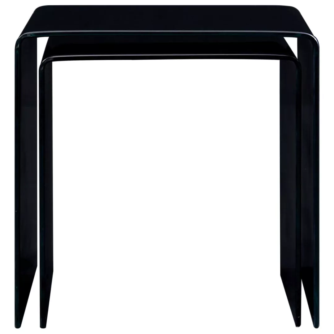 Satztische 2 Stk. Schwarz 42×42×41,5 Cm Hartglas günstig online kaufen