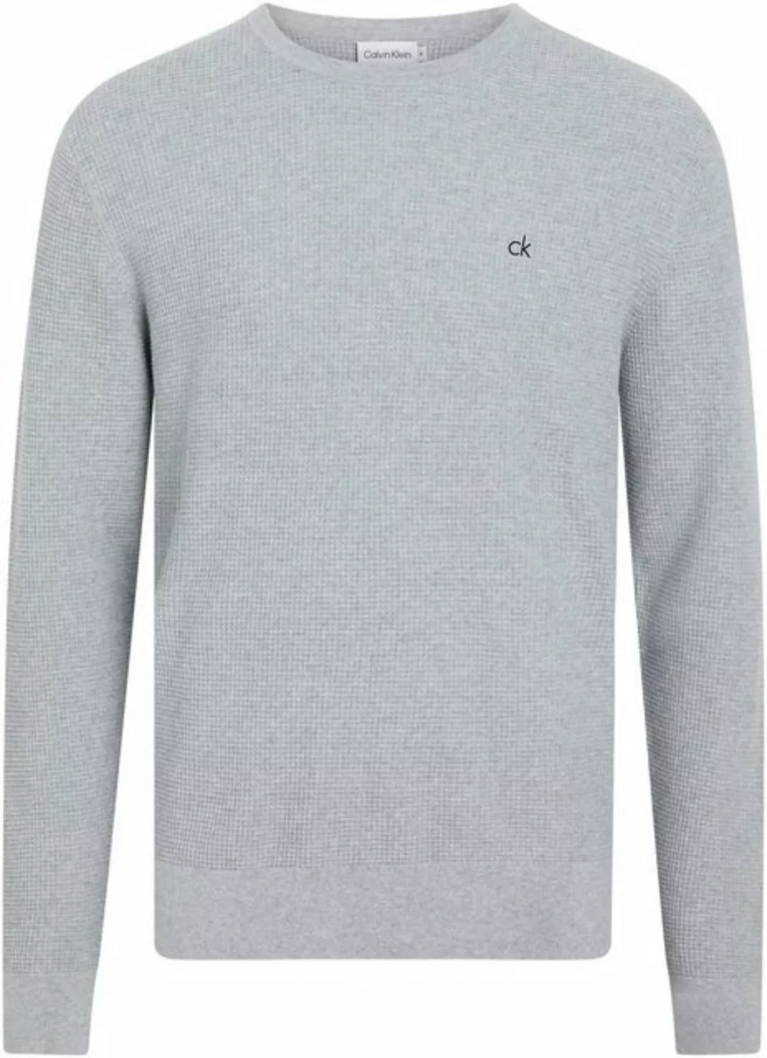 Calvin Klein Rundhalspullover WAFFLE STRUCTURE SWEATER mit Markenlabel günstig online kaufen