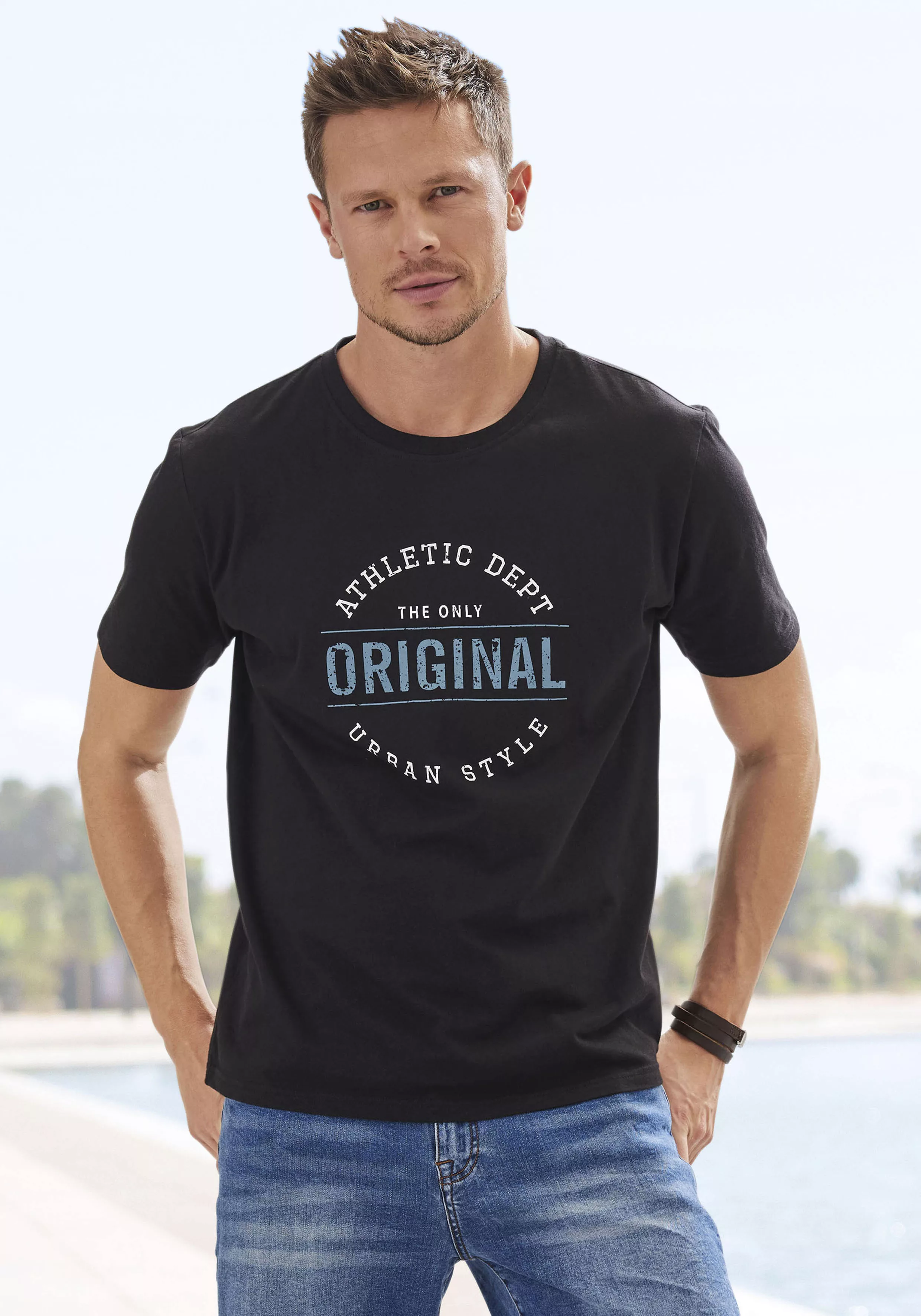 John Devin T-Shirt "Regular Fit,", Kurzarm, Freizeitshirt mit Rundhals, Fro günstig online kaufen