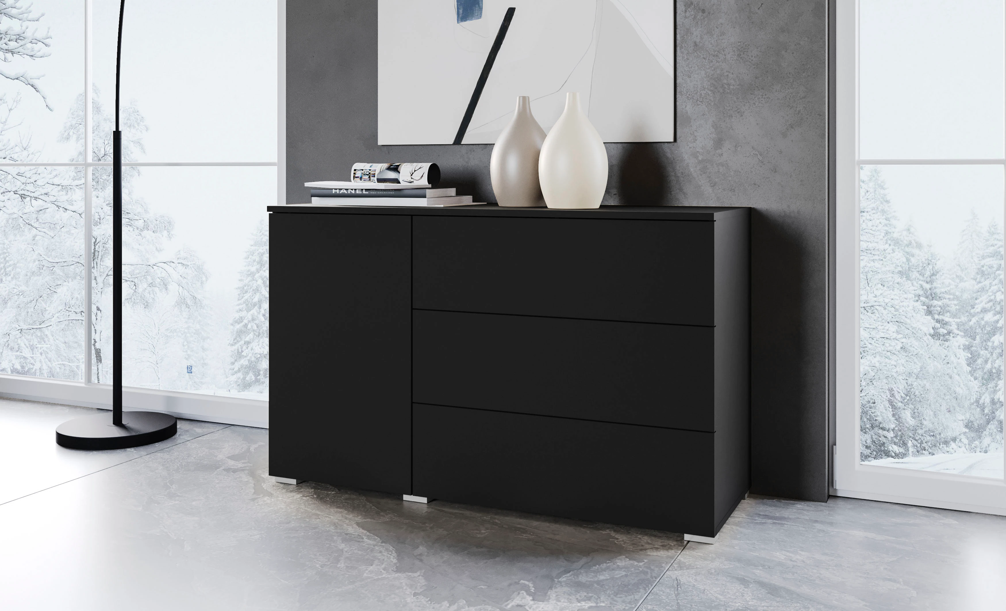 INOSIGN Sideboard "PARIS", (1 St.), Moderne 110cm breite grifflose Kommode, günstig online kaufen