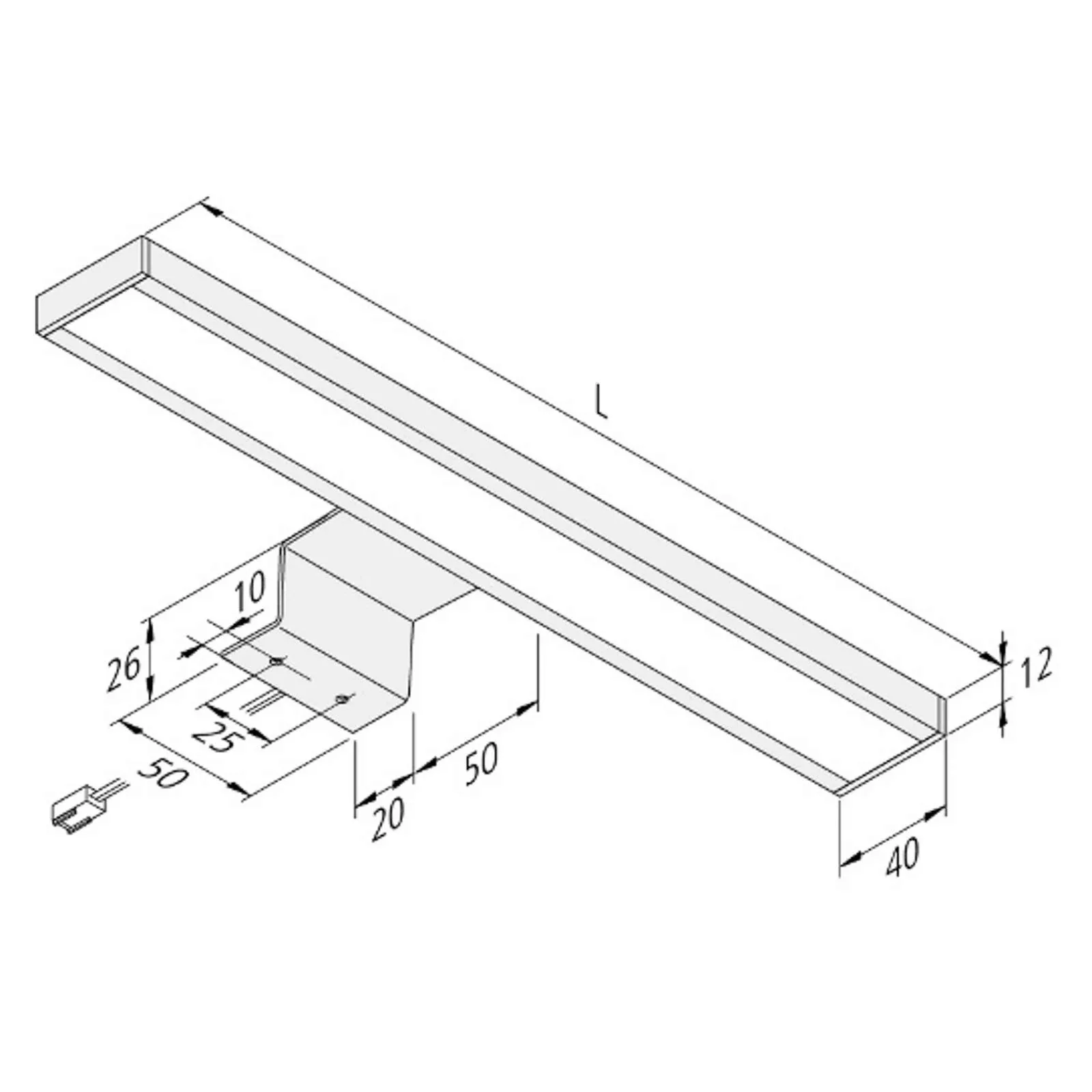 LED-Schrankaufbauleuchte Lugano 4.000K, 60 cm günstig online kaufen