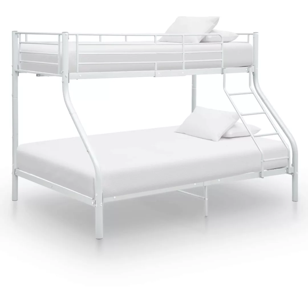 vidaXL Etagenbett Etagenbettgestell Weiß Metall 140x200 cm 90x200 cm Einzel günstig online kaufen