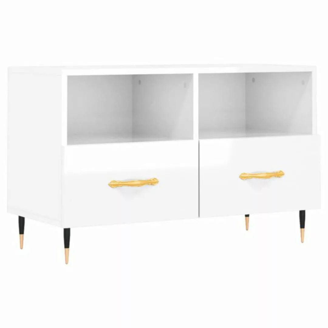 vidaXL TV-Schrank TV-Schrank Hochglanz-Weiß 80x36x50 cm Spanplatte günstig online kaufen