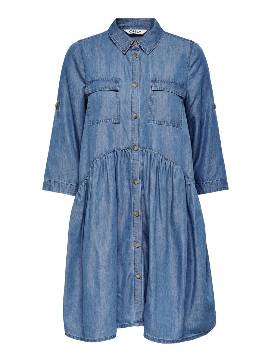 ONLY Langärmeliges Jeanskleid Damen Blau günstig online kaufen