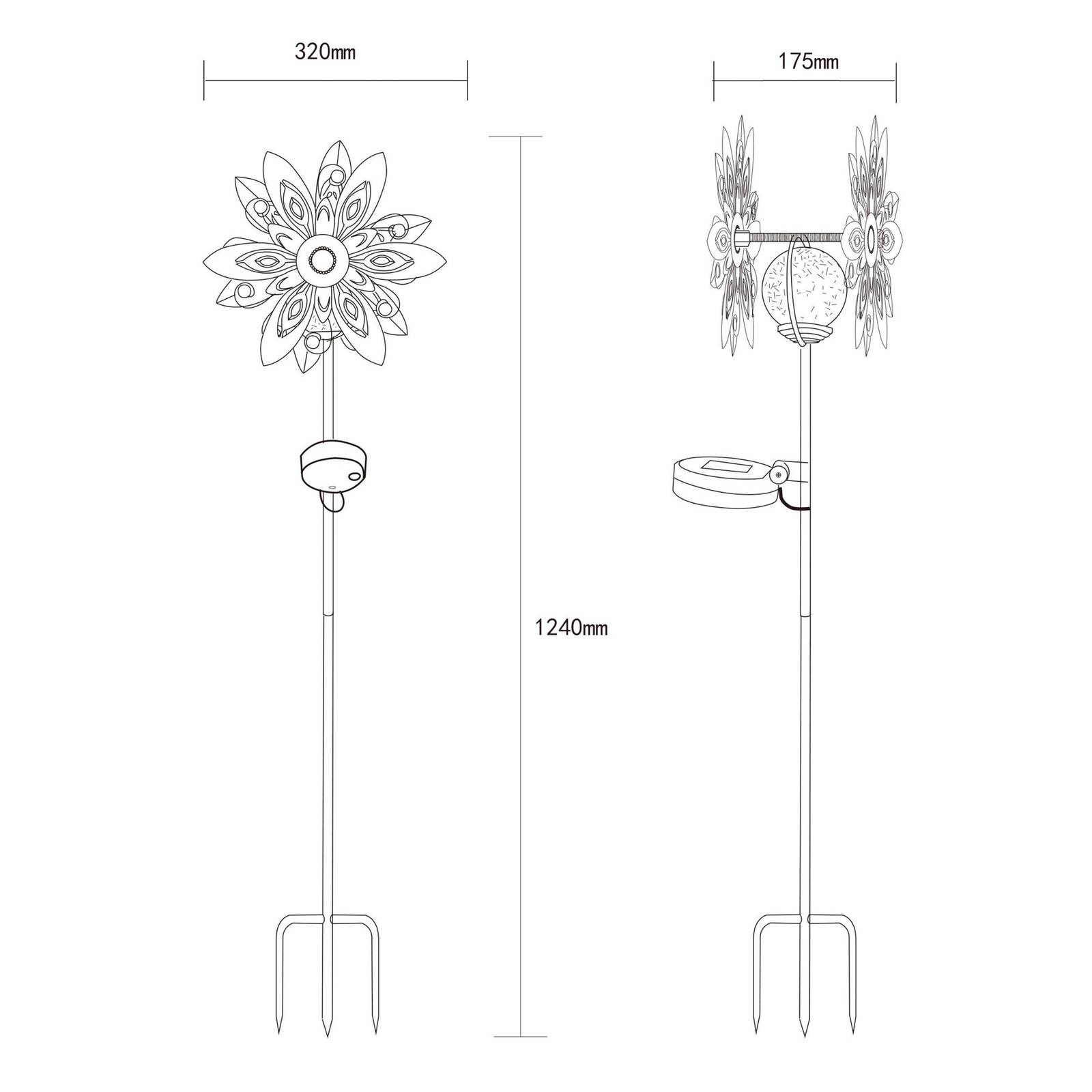 LED-Solarleuchte 36578, Erdspieß, rostbraun, Metall, Glas günstig online kaufen