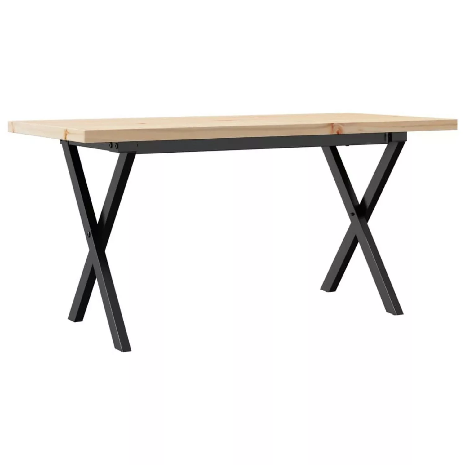 vidaXL Couchtisch X-Gestell 100x50x45,5 cm Massivholz Kiefer Gusseisen günstig online kaufen