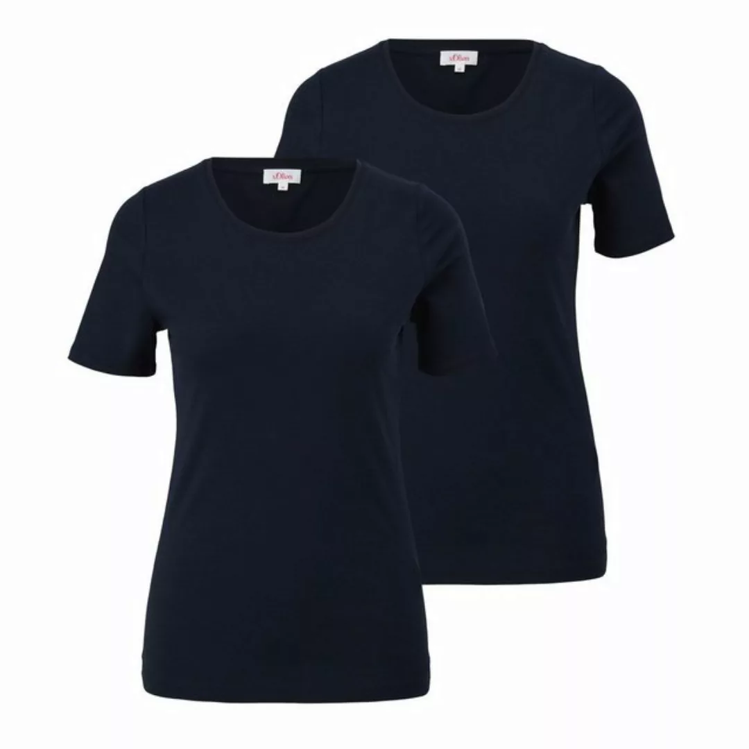 s.Oliver T-Shirt Basic aus softer Single-Jersey Qualität, Slim Fit, 2 Stück günstig online kaufen