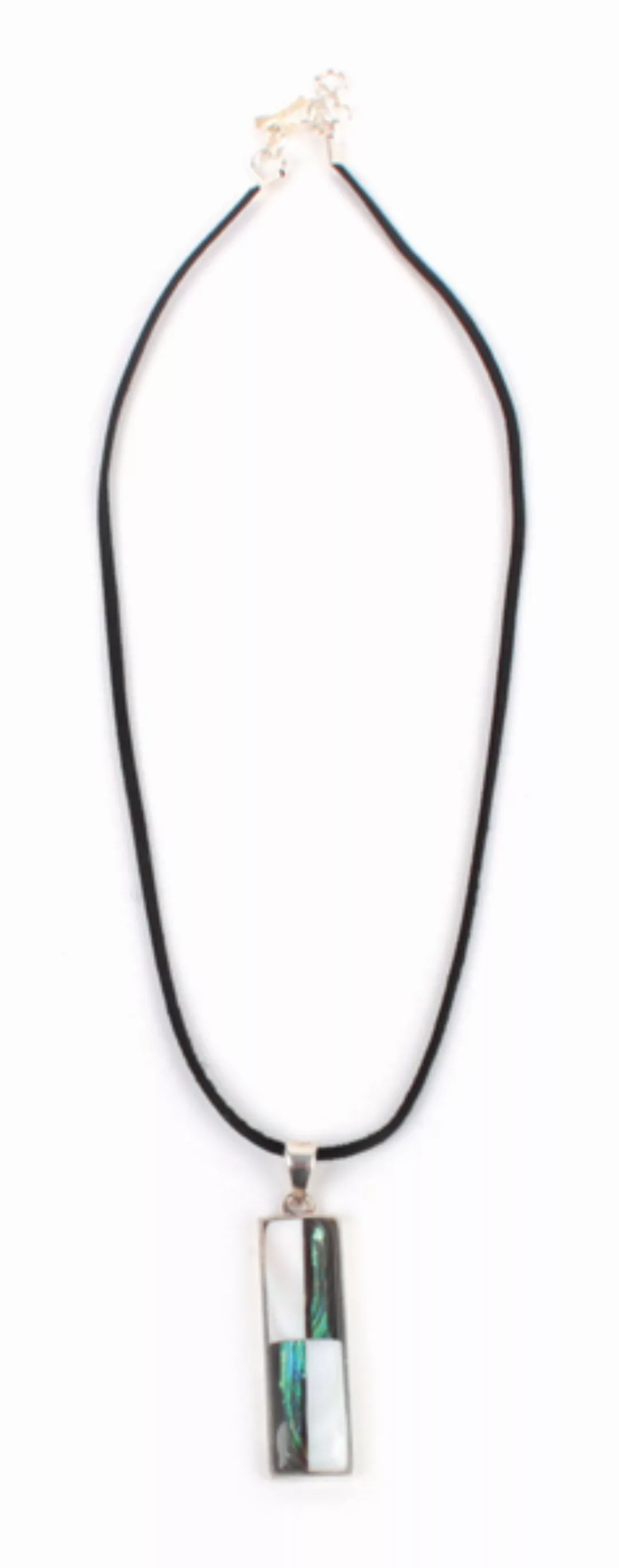 Halskette, Anhänger Am Lederband Aus Perlmutt, Versilbert günstig online kaufen
