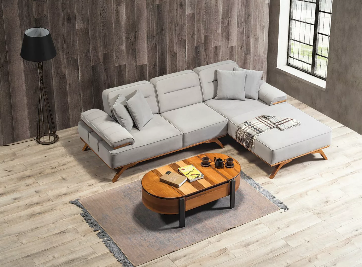 Viva Möbel Sofa DORA, L190 x R265 cm, Luxus und Eleganz vereint in einem Ec günstig online kaufen