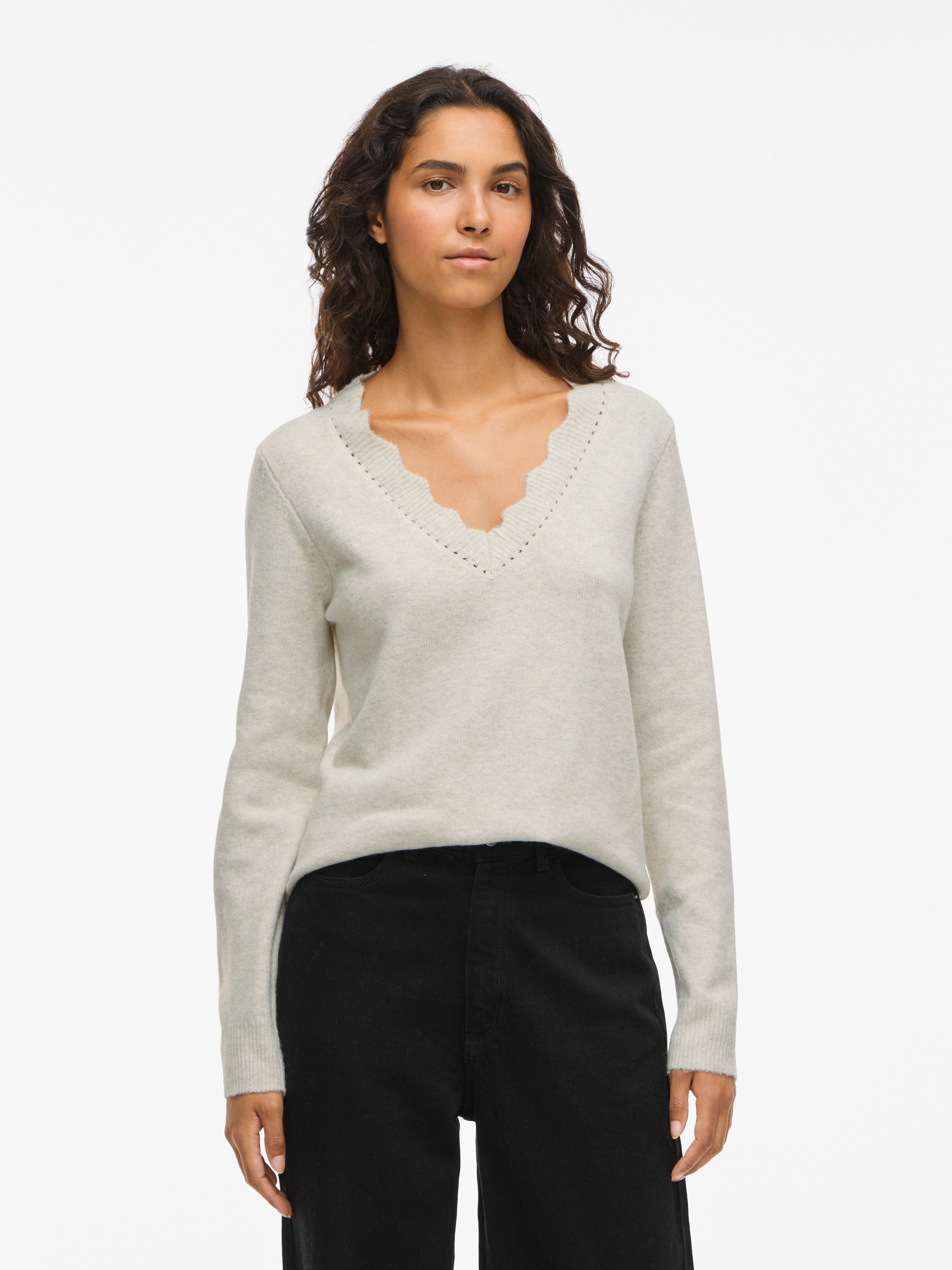 Vila V-Ausschnitt-Pullover "VINIKOLINA V-NECK L/S KNIT TOP - NOOS" günstig online kaufen