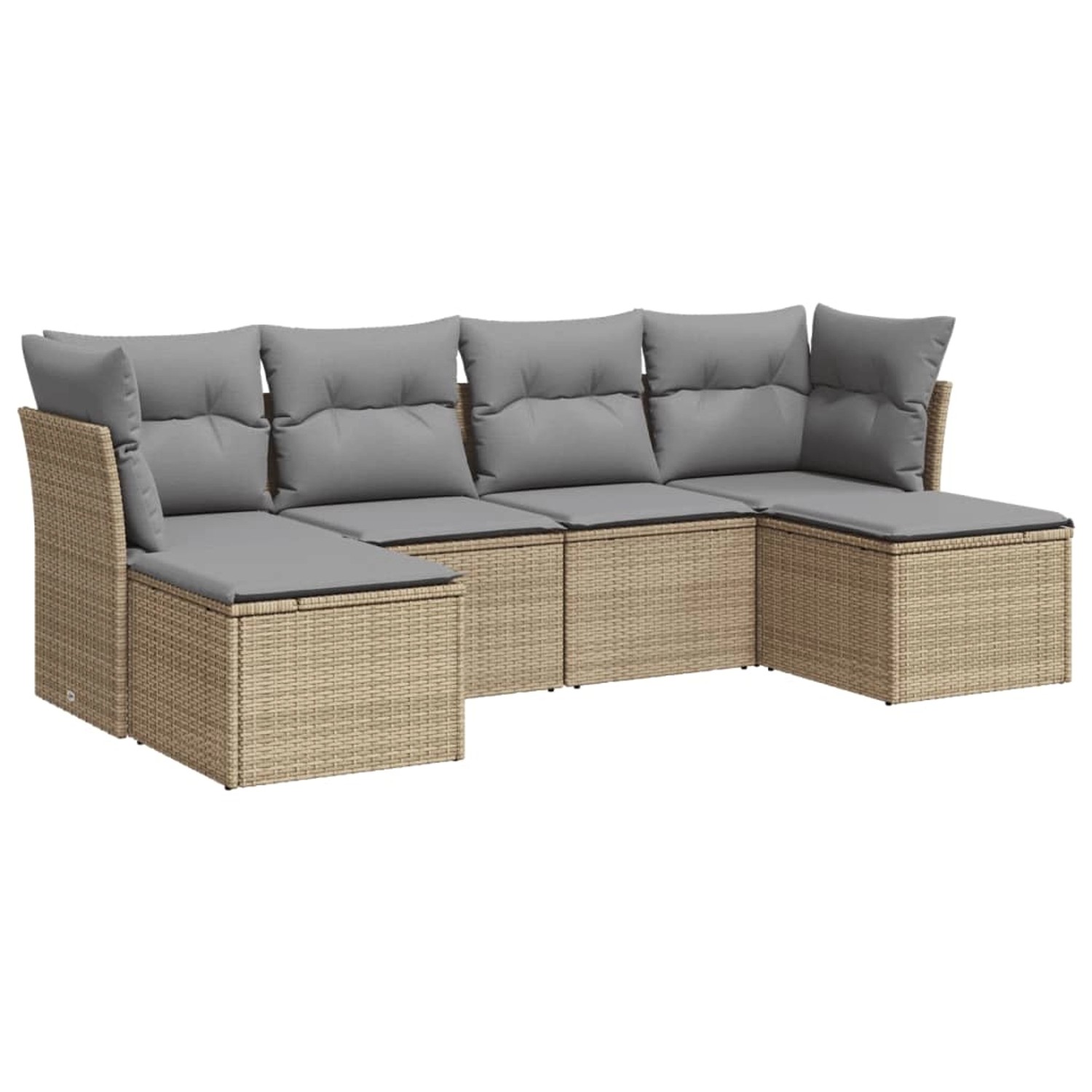 vidaXL 6-tlg Garten-Sofagarnitur mit Kissen Beige Poly Rattan Modell 32 günstig online kaufen