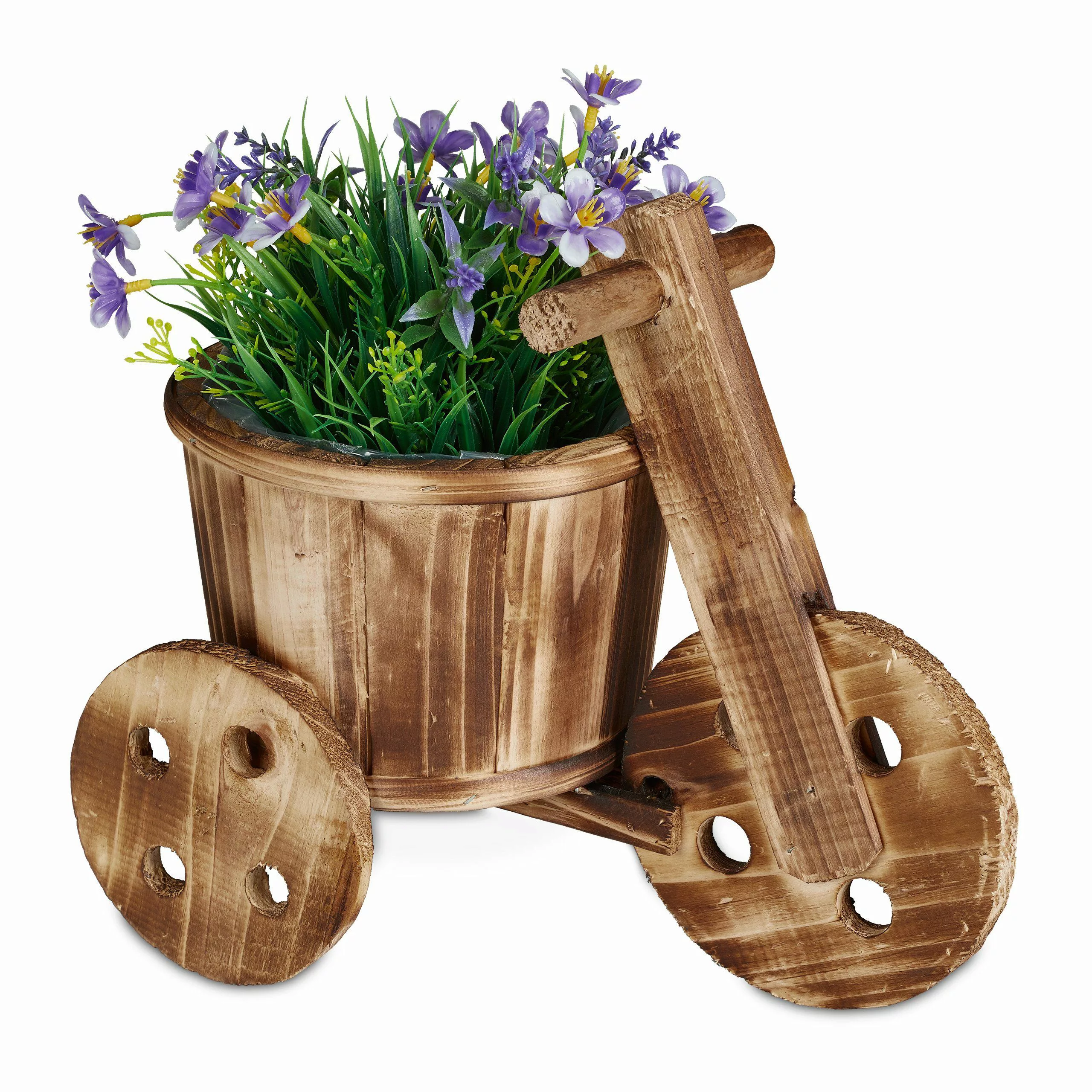 relaxdays Pflanzschale Blumenfahrrad aus Holz günstig online kaufen