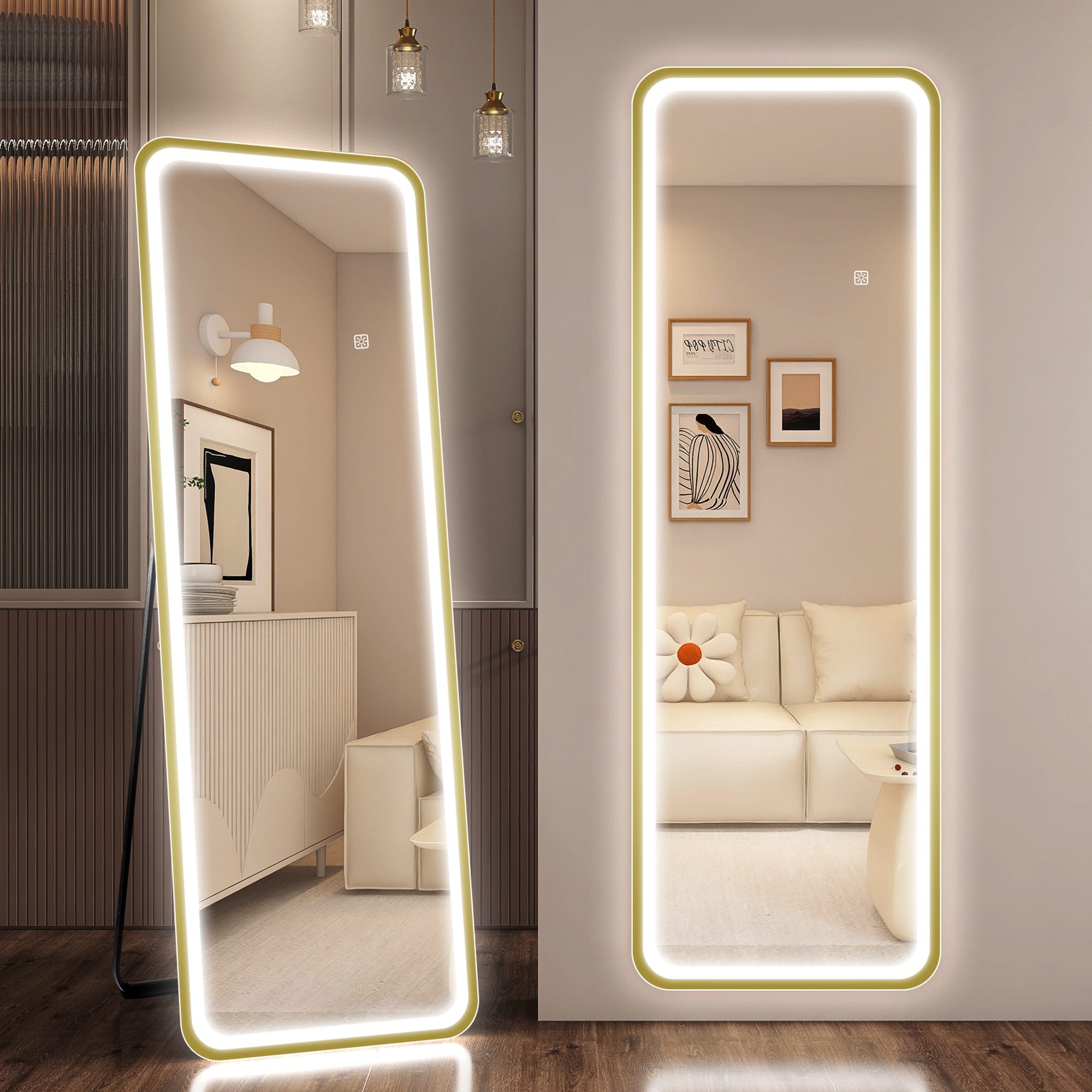 STARLEAD Standspiegel LED-Ganzkörperspiegel 150x50 cm, dimmbarer günstig online kaufen