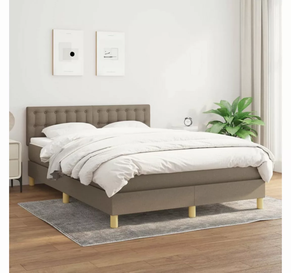 vidaXL Boxspringbett Bett Boxspringbett mit Matratze und LED Stoff (140 x 1 günstig online kaufen