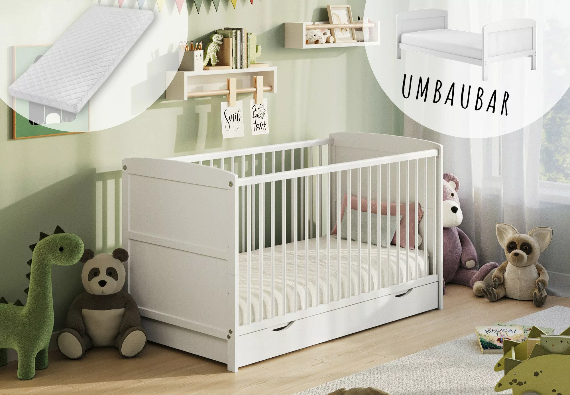 Kids Collective Babybett umbaubar zu Kinderbett günstig online kaufen