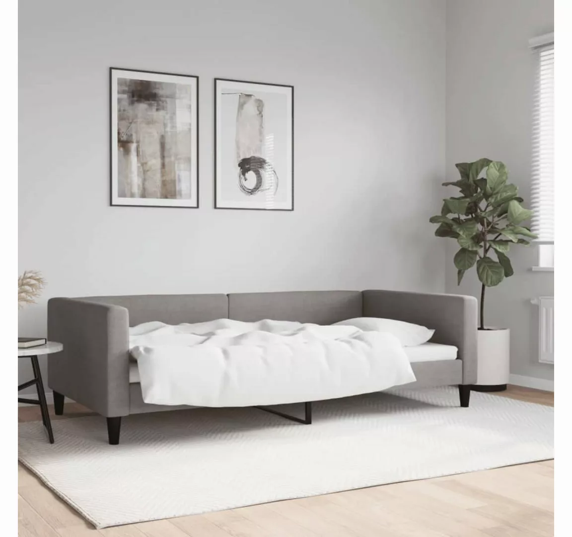 vidaXL Gästebett Tagesbett Taupe 100x200 cm Stoff Gästebett Gästecouch Gäst günstig online kaufen