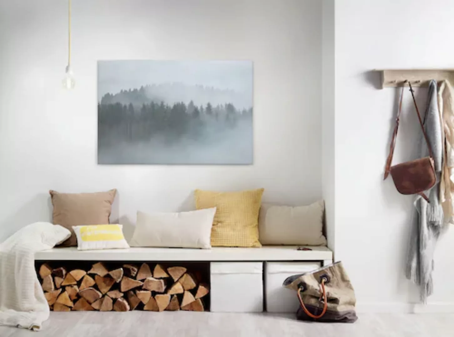 A.S. Création Leinwandbild "Misty Forest", Wald, (1 St.), Nebel Bild Keilra günstig online kaufen