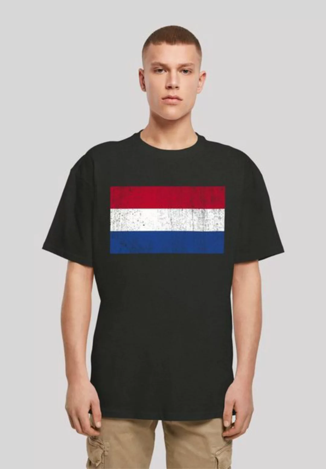 F4NT4STIC T-Shirt Netherlands NIederlande Holland Flagge distressed Print günstig online kaufen