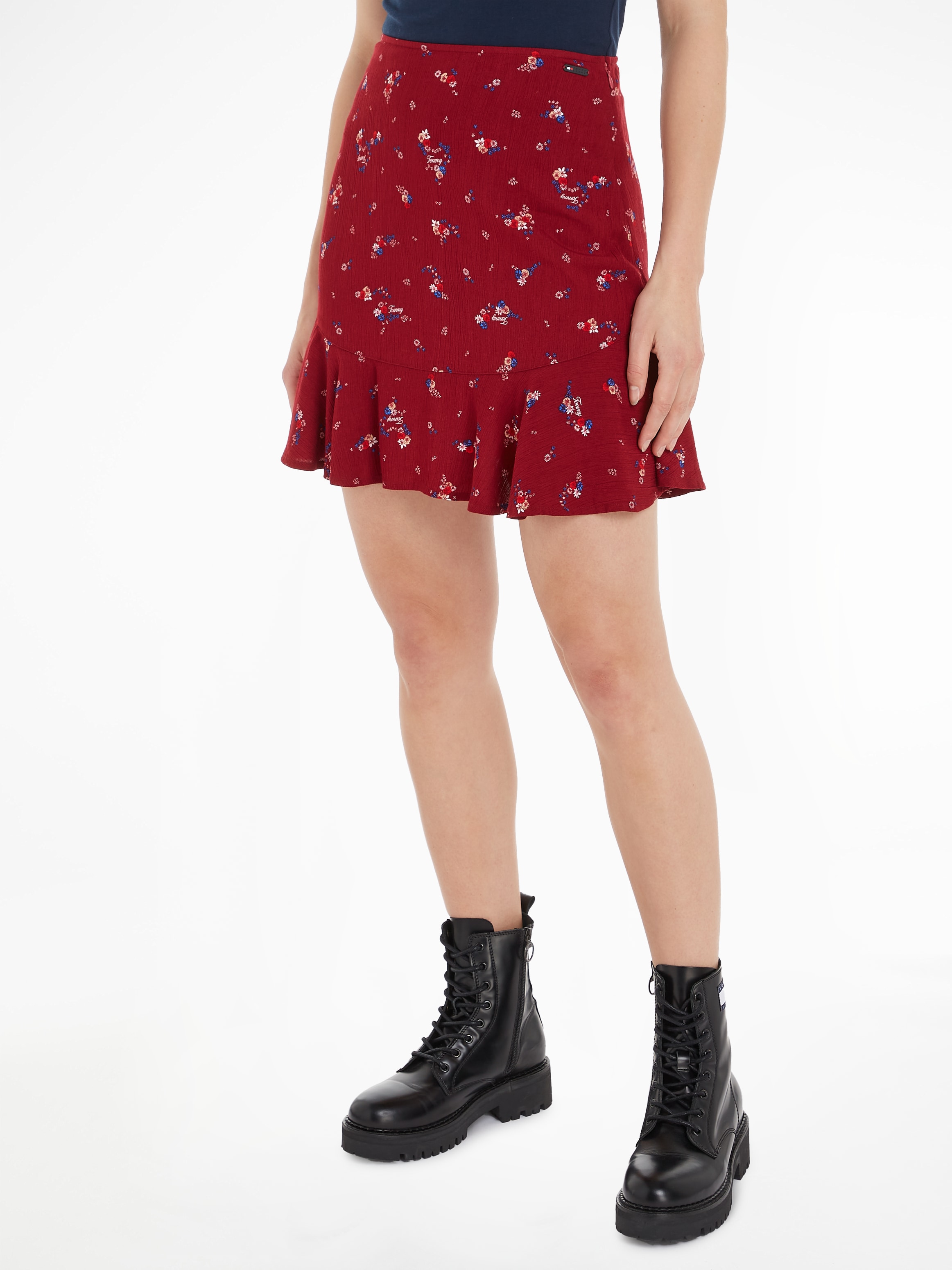 Tommy Jeans Minirock TJW FLORAL TIERED MINI SKIRT Webrock mit Blumenprint günstig online kaufen