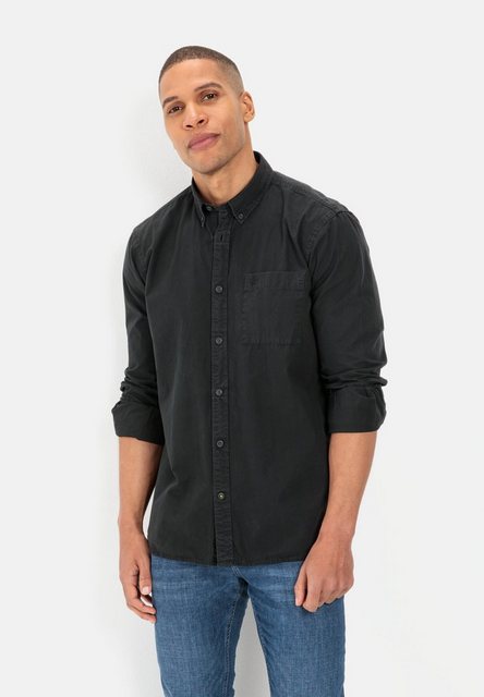 camel active Langarmhemd aus reiner Baumwolle Button-Down günstig online kaufen