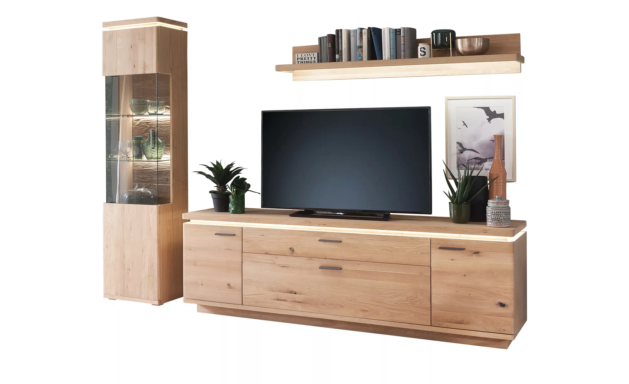 Woodford Wohnwand  Novara ¦ holzfarben ¦ Maße (cm): B: 260 H: 204 T: 50.0 W günstig online kaufen