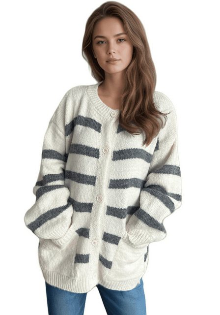 YRIIOMO Strickpullover Herbst Winter Strickjacke, leger, locker, kontrastre günstig online kaufen