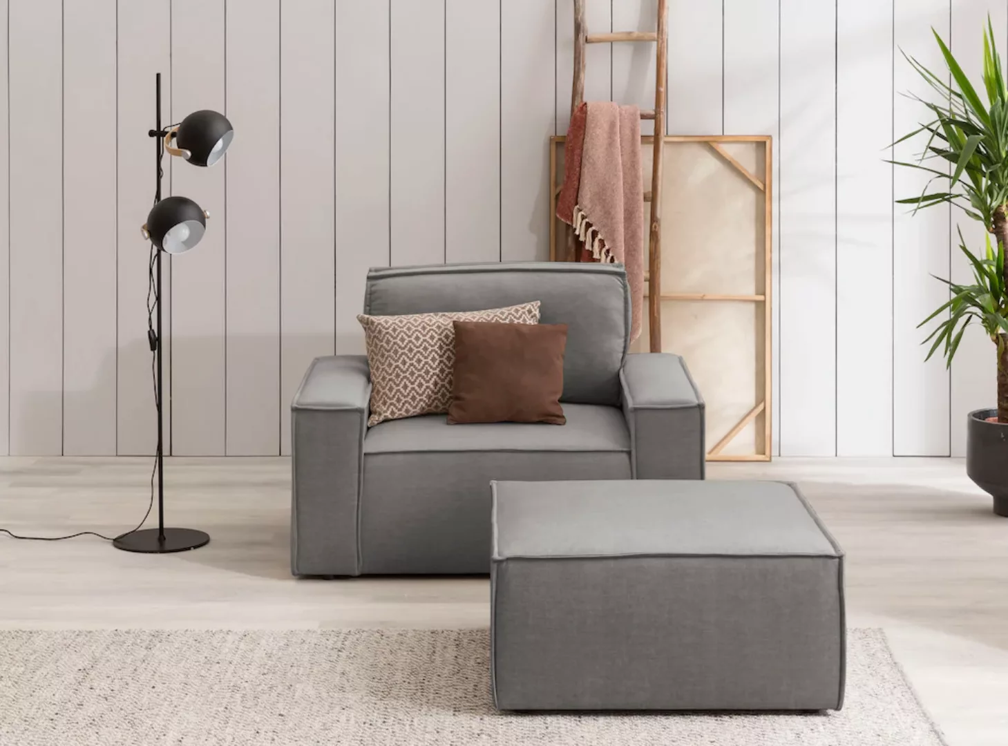 Home affaire Sessel "SHERWOOD", Loveseat und Hocker im Set, passend zur Pol günstig online kaufen