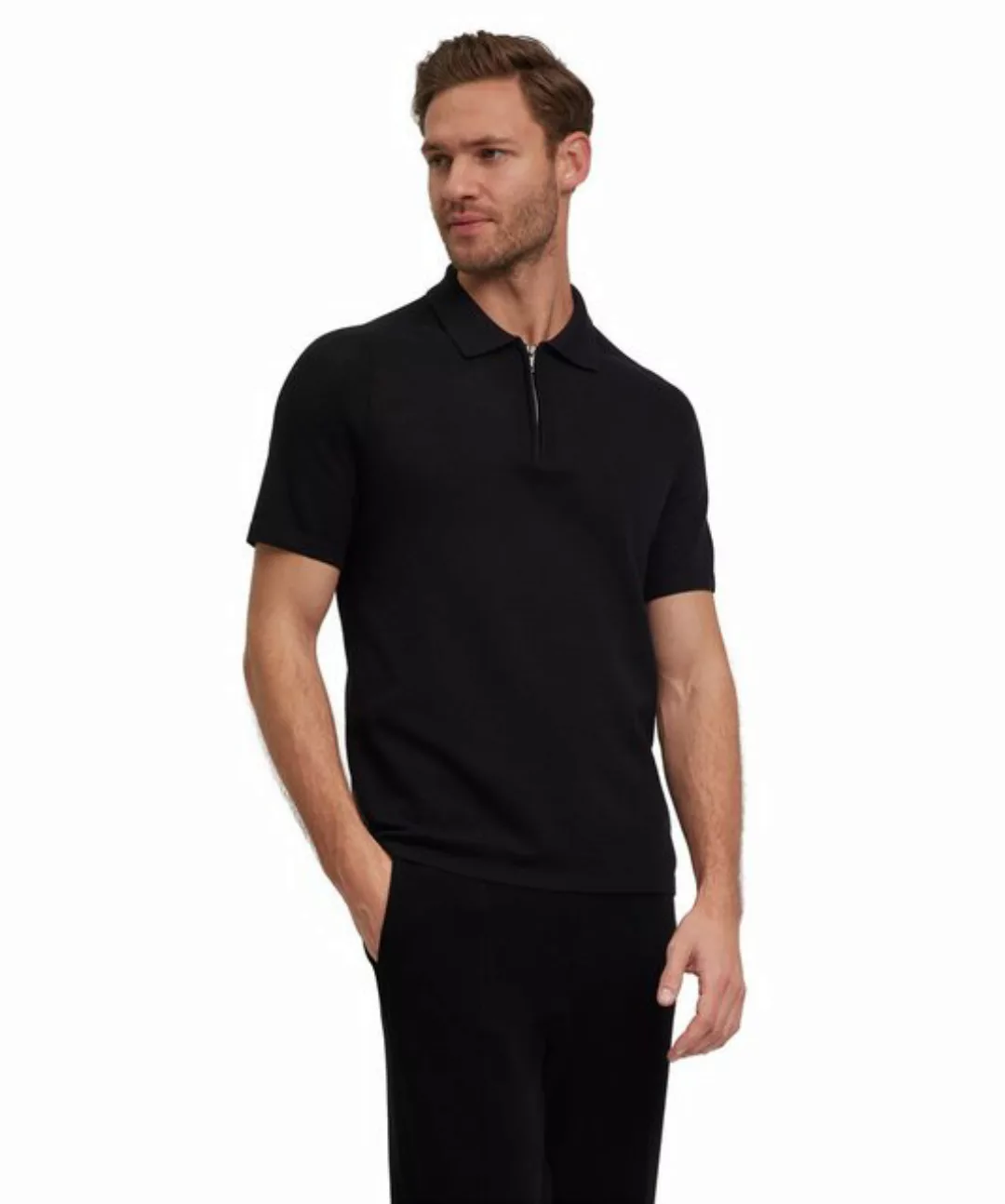 FALKE Poloshirt Strickstruktur in Mesh-Optik günstig online kaufen