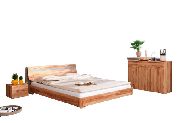 Natur24 Einzelbett Bett Bento 12 Sonderlänge 100x190 Kernbuche Holzkopfteil günstig online kaufen