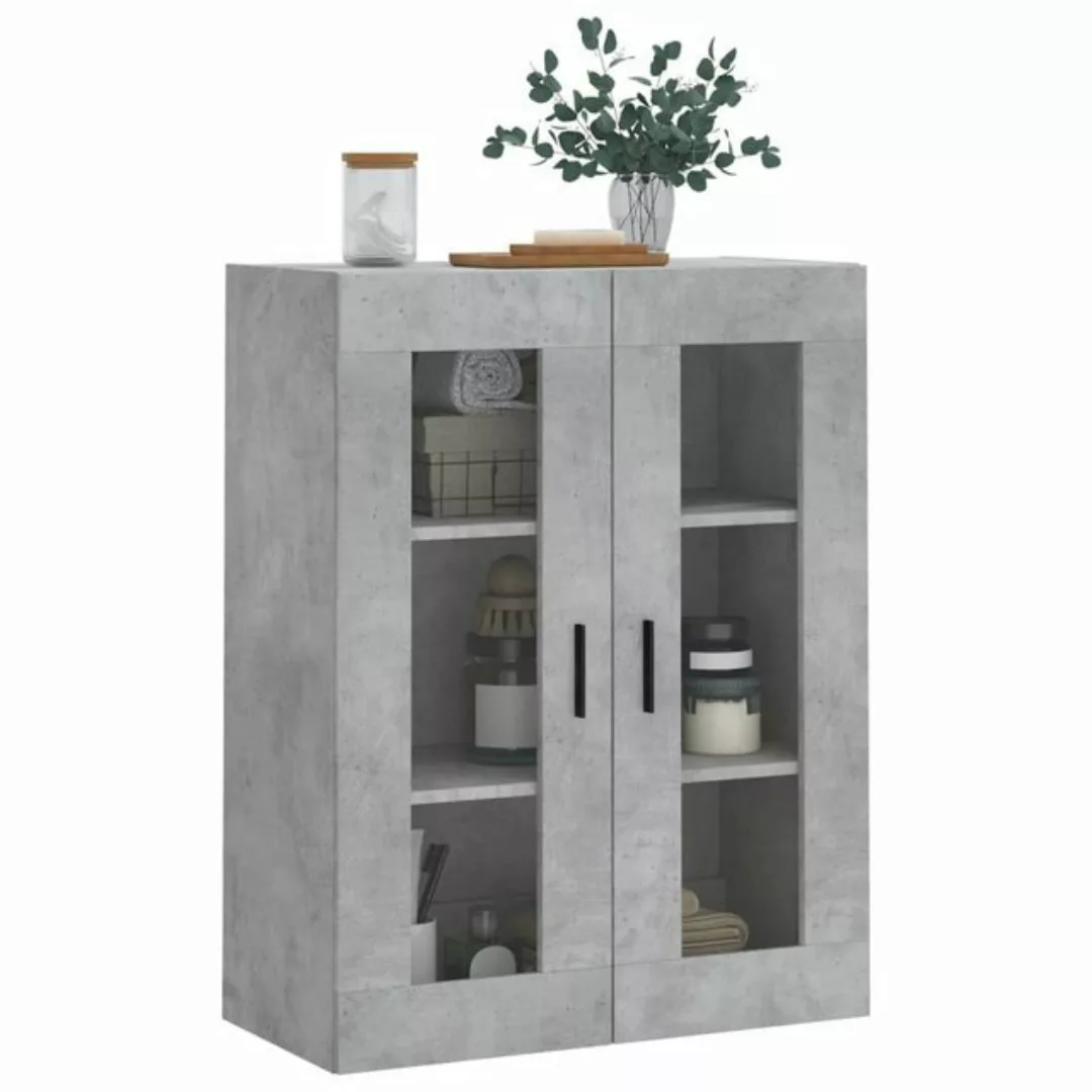 vidaXL Hängeschrank Wandschrank Betongrau 69,5x34x90 cm Glas Vitrine Hänges günstig online kaufen