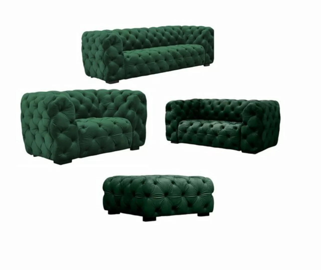 Fun Möbel Polstergarnitur Sofaset Designersofa NATALIE 2-1-1 in Stoff inkl. günstig online kaufen