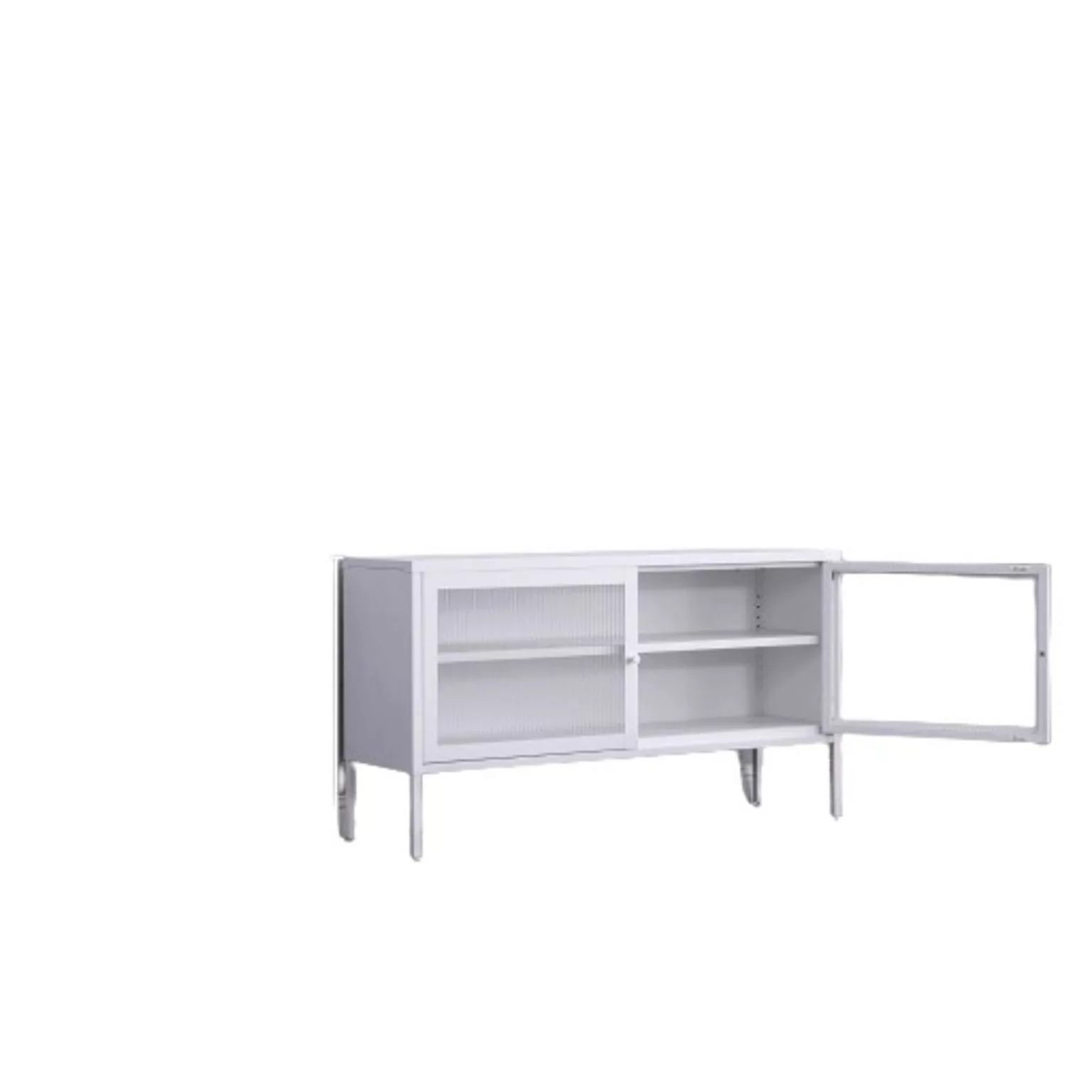 Coemo Sideboard Tokio 115x35x64cm aus Metall mit Glastüren günstig online kaufen