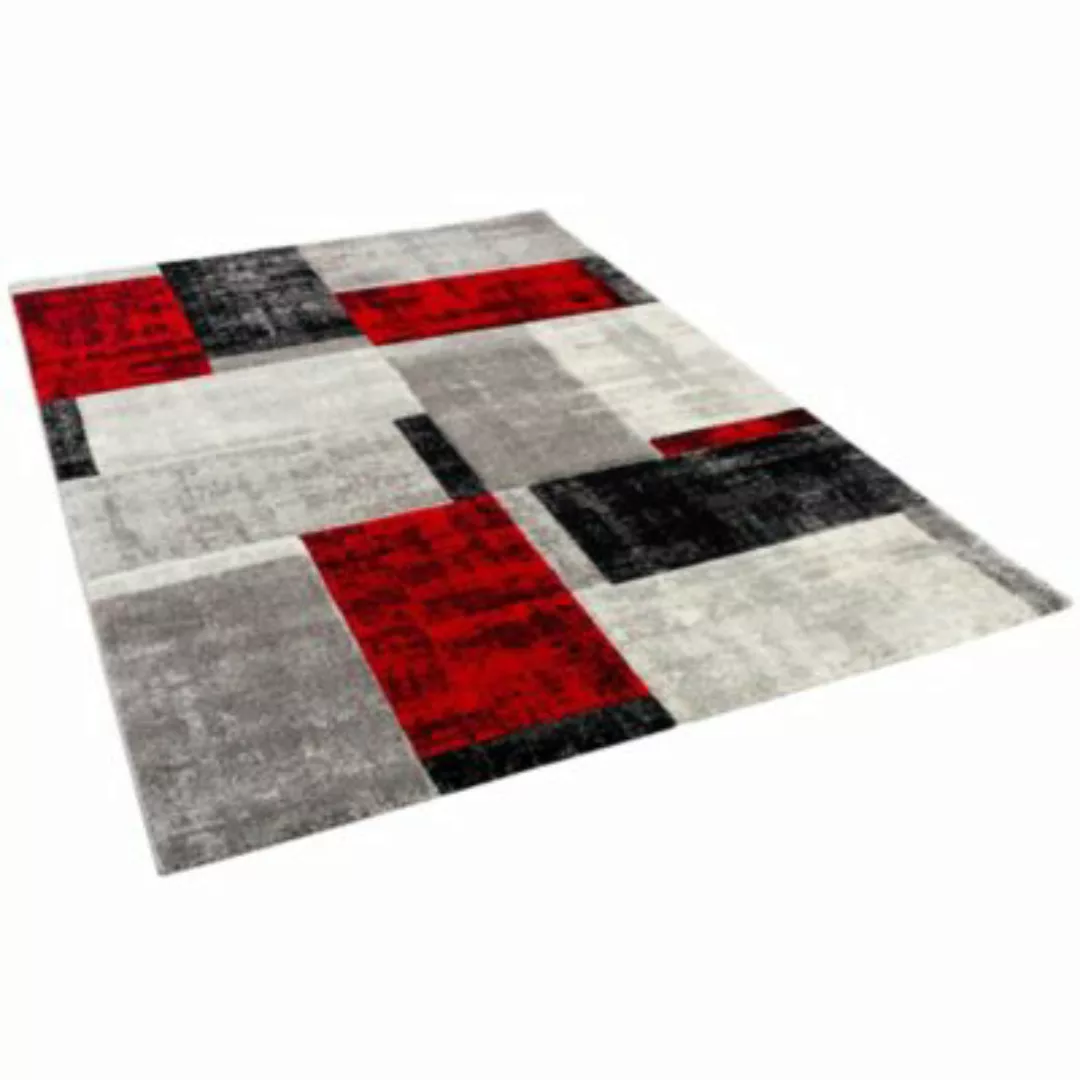 Pergamon Designer Teppich Maui Modern Karo Teppiche grau/rot Gr. 80 x 150 günstig online kaufen