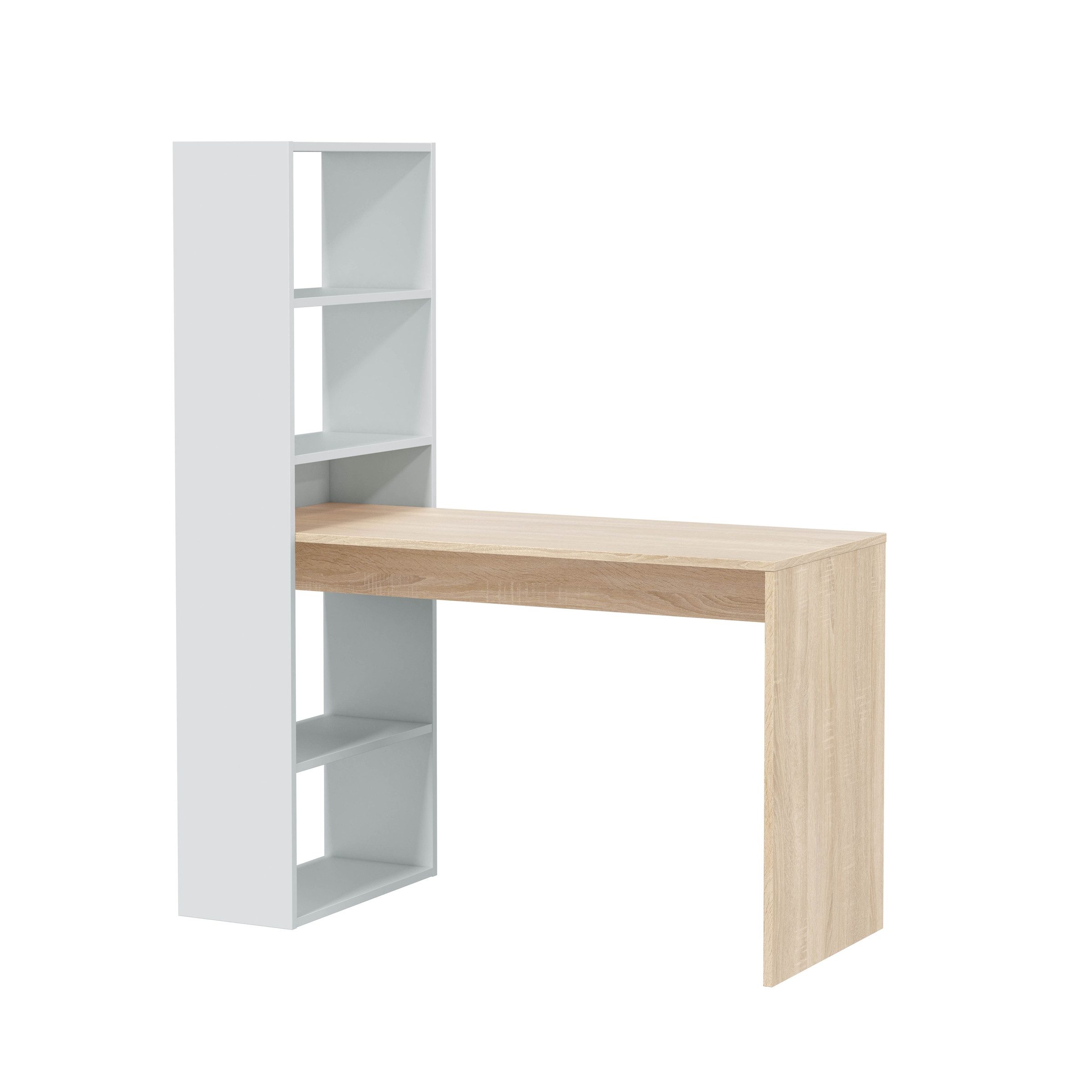 freiraum Regal-Schreibtisch Duplo, 5 Fächer, Eiche günstig online kaufen