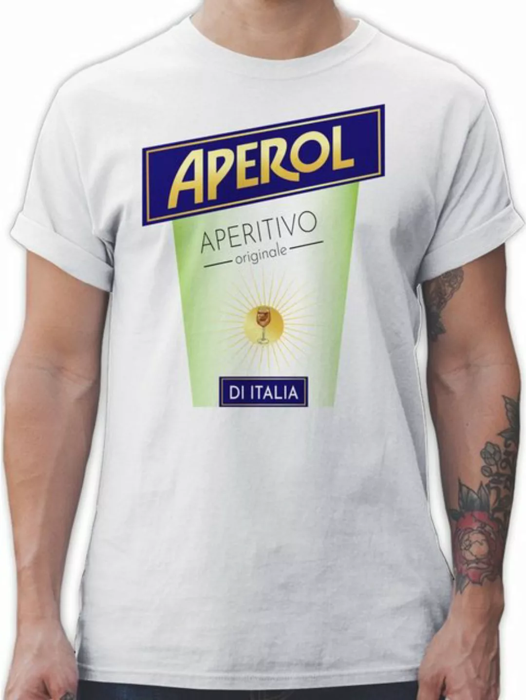 Shirtracer T-Shirt Aperol Aperitivo Kostüm Flaschen Verkleidung I Karneval günstig online kaufen