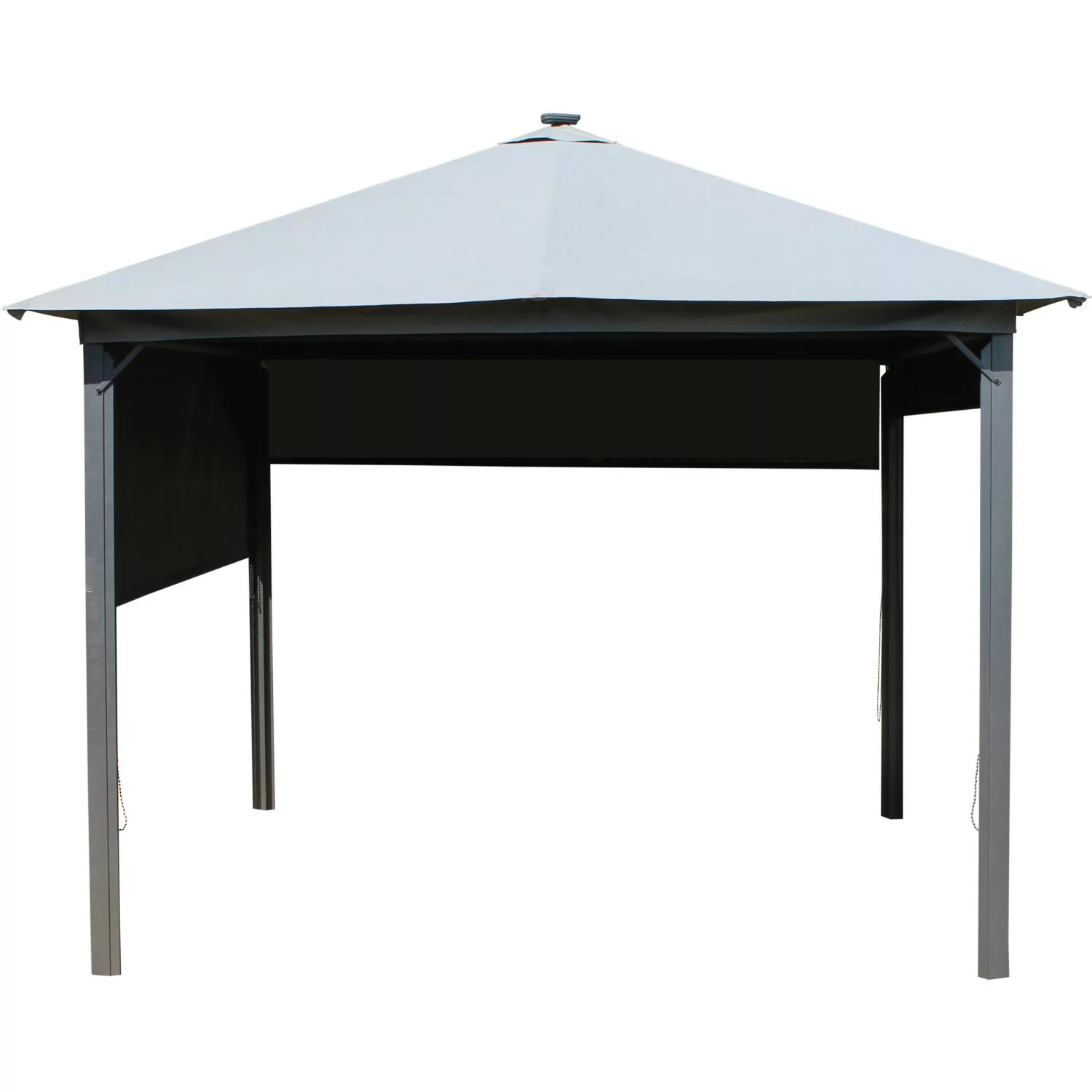 Leco Pavillon "Solar LINA", 300x300 cm, grau mit LED und Gittergewebe-Rollo günstig online kaufen