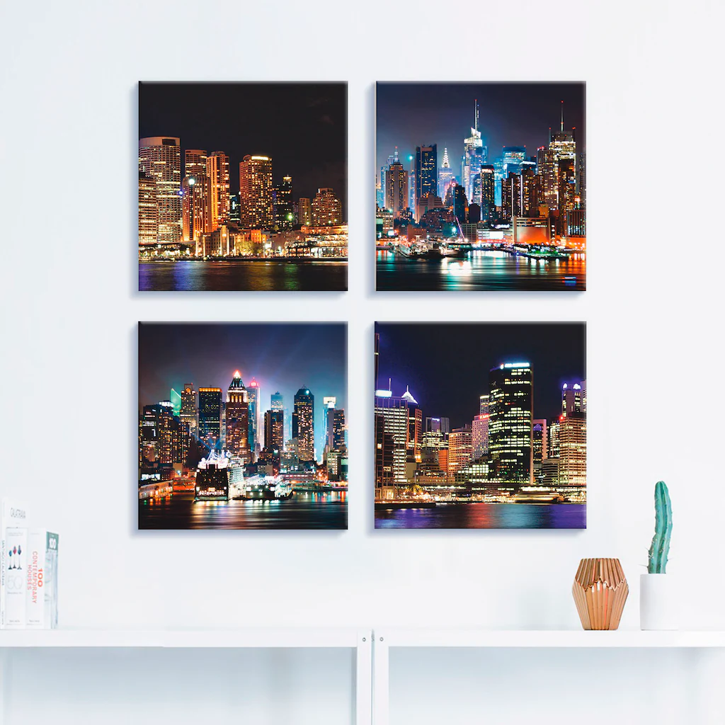 Artland Leinwandbild "Sydney Hafen und New York Times Square", Städte, (4 S günstig online kaufen