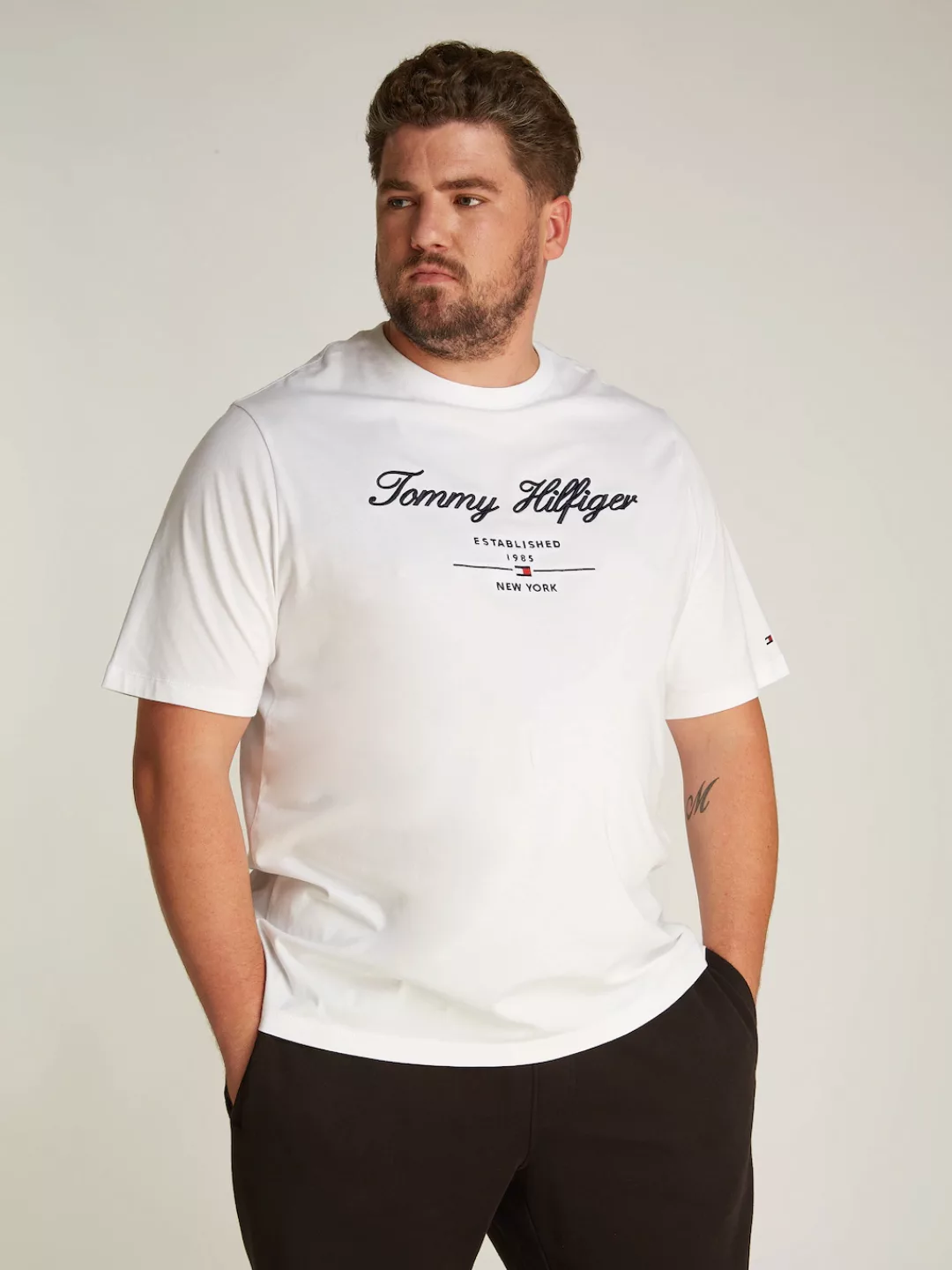 Tommy Hilfiger Big & Tall Rundhalsshirt BT-SCRIPT LOGO TEE-B in Großen Größ günstig online kaufen