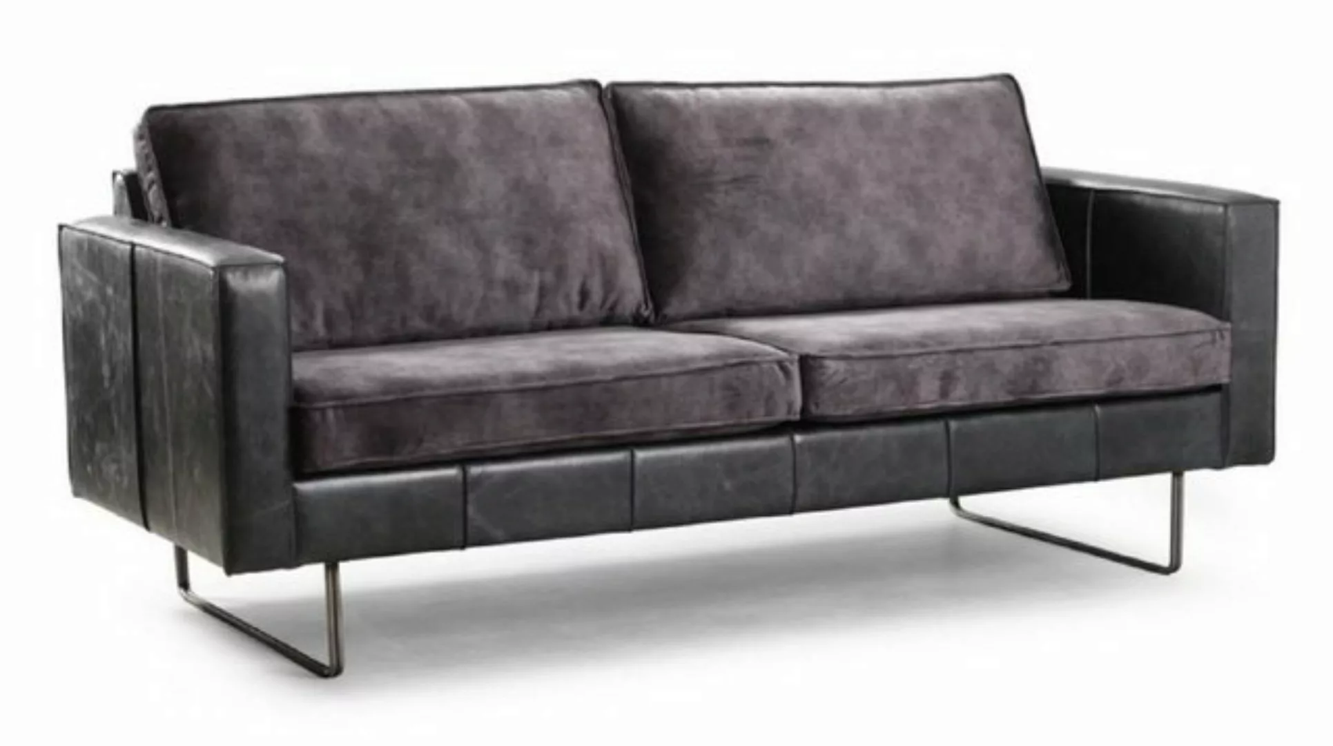 Casa Padrino 2-Sitzer Luxus Leder 2er Sofa Vintage Grau 170 x 90 x H. 85 cm günstig online kaufen
