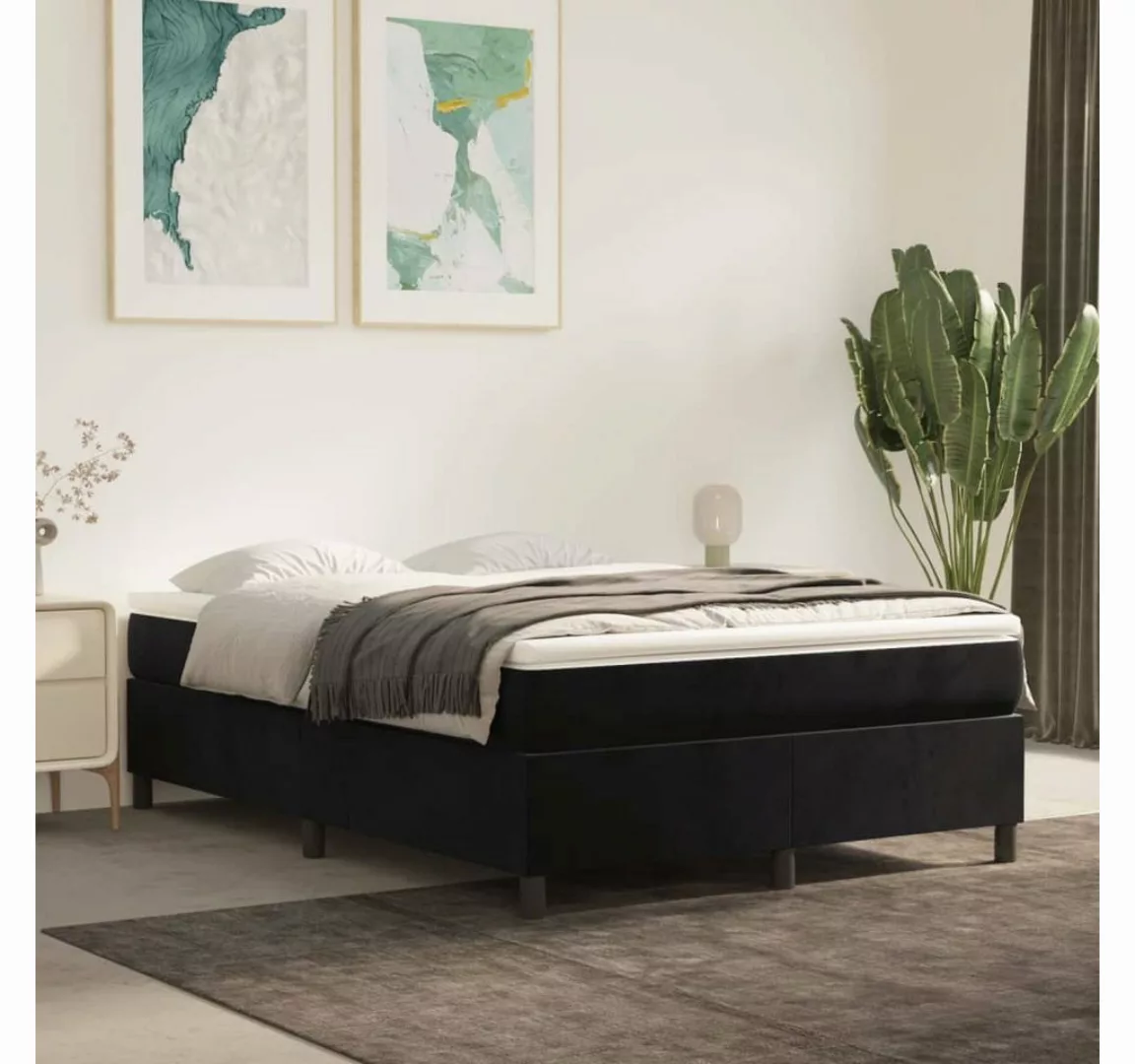 furnicato Bett Boxspringbett mit Matratze Schwarz 140x190 cm Samt günstig online kaufen